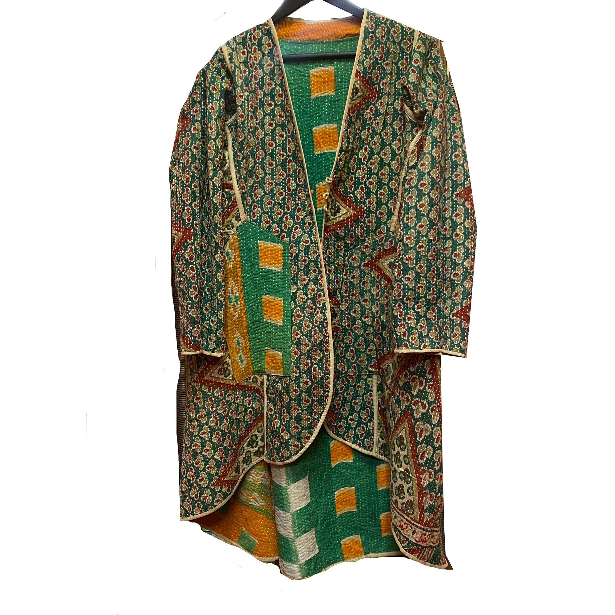 Long Kantha Coat-13 Styles - Vintage India NYC