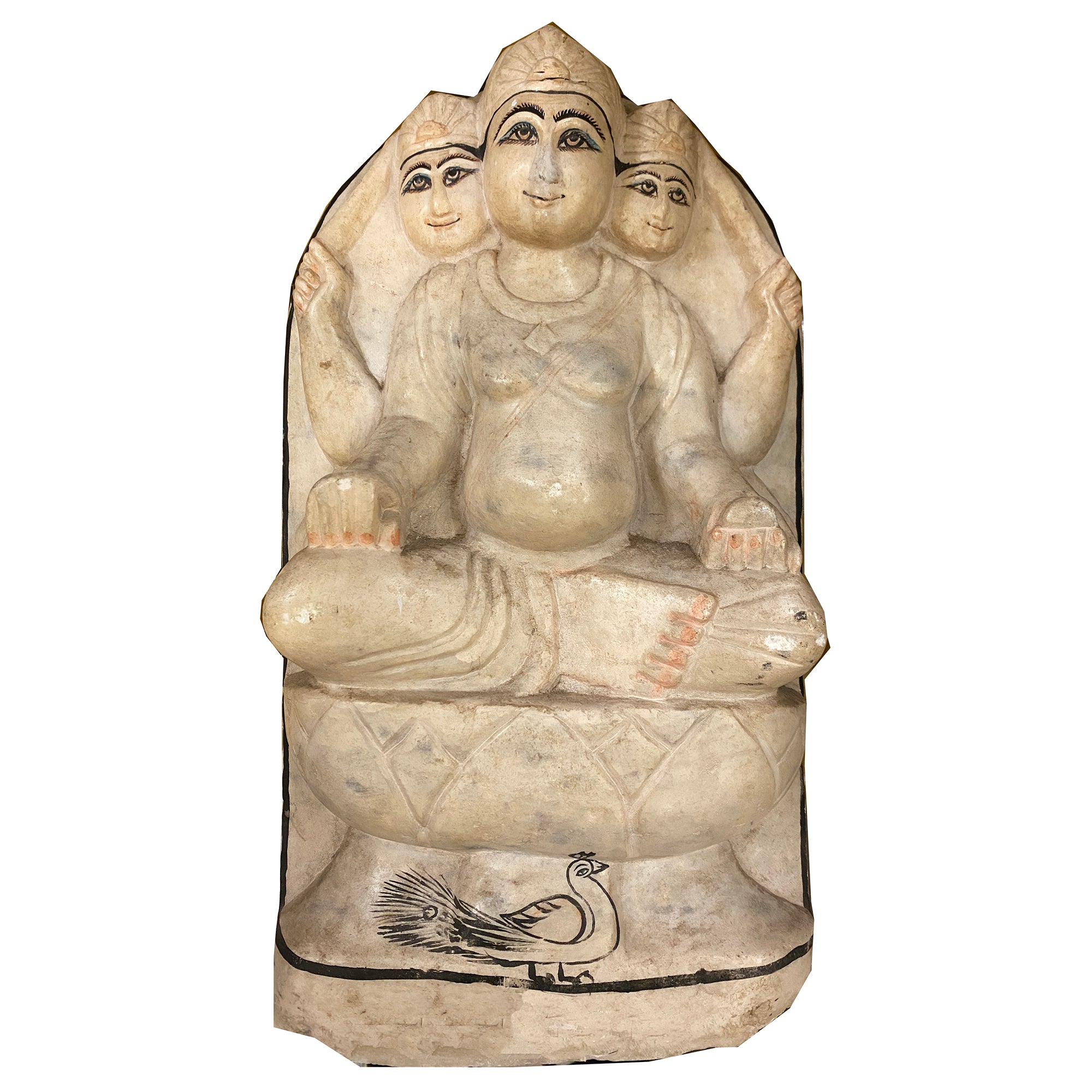 Marble Kartikeya statue - Vintage India NYC