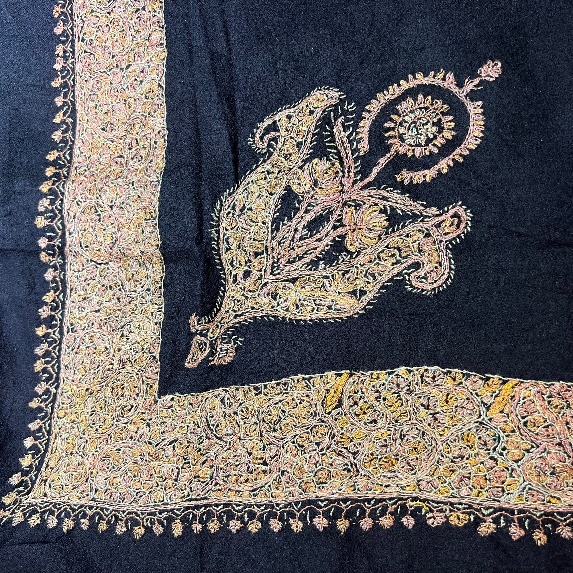 YD Kashmiri Embroidered Scarves - Various Colors - Vintage India NYC