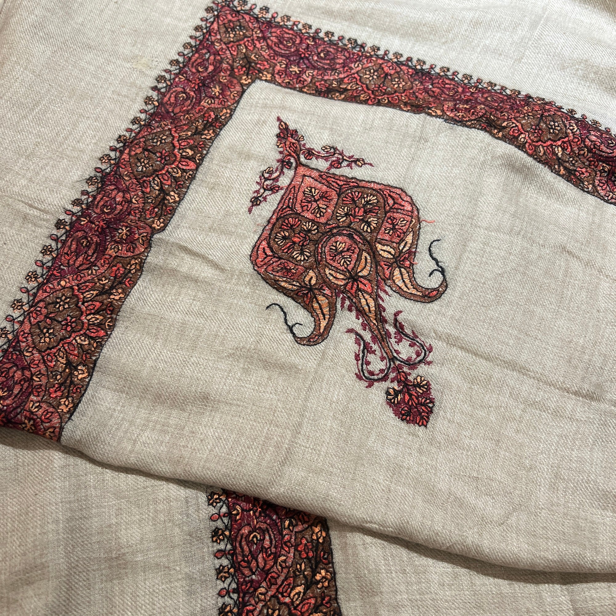 YD Kashmiri Embroidered Scarves - Various Colors - Vintage India NYC