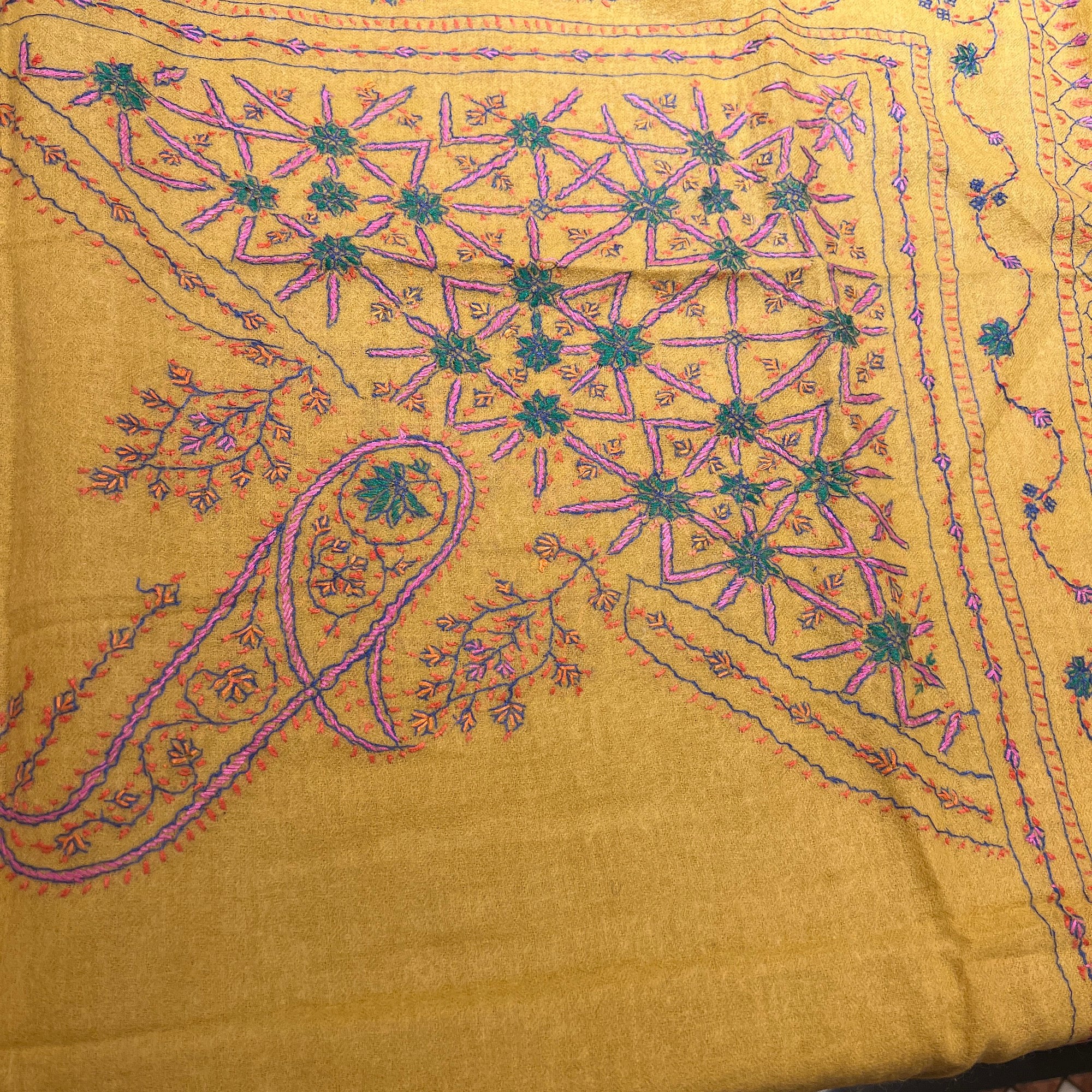 YD Kashmiri Embroidered Scarves - Various Colors - Vintage India NYC