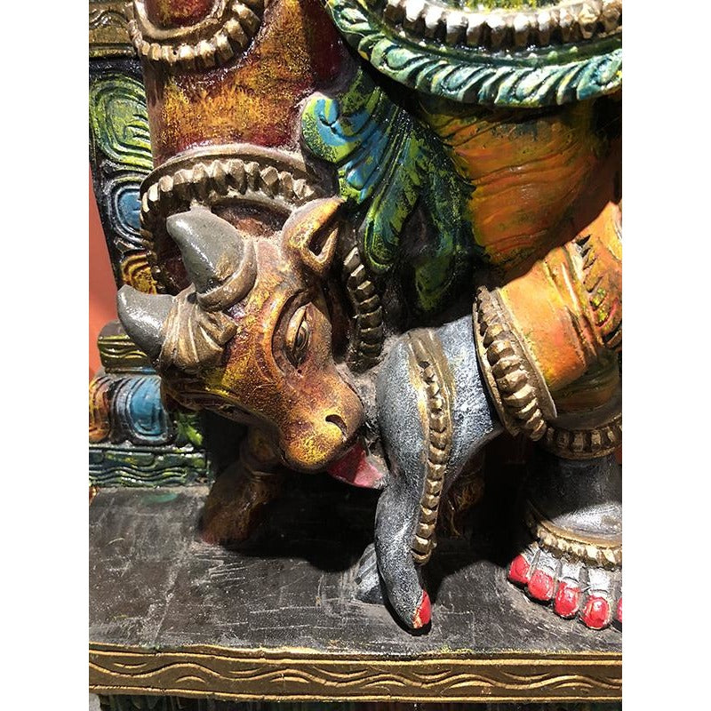 Hand Carved Painted Krishna/Flute - Vintage India NYC