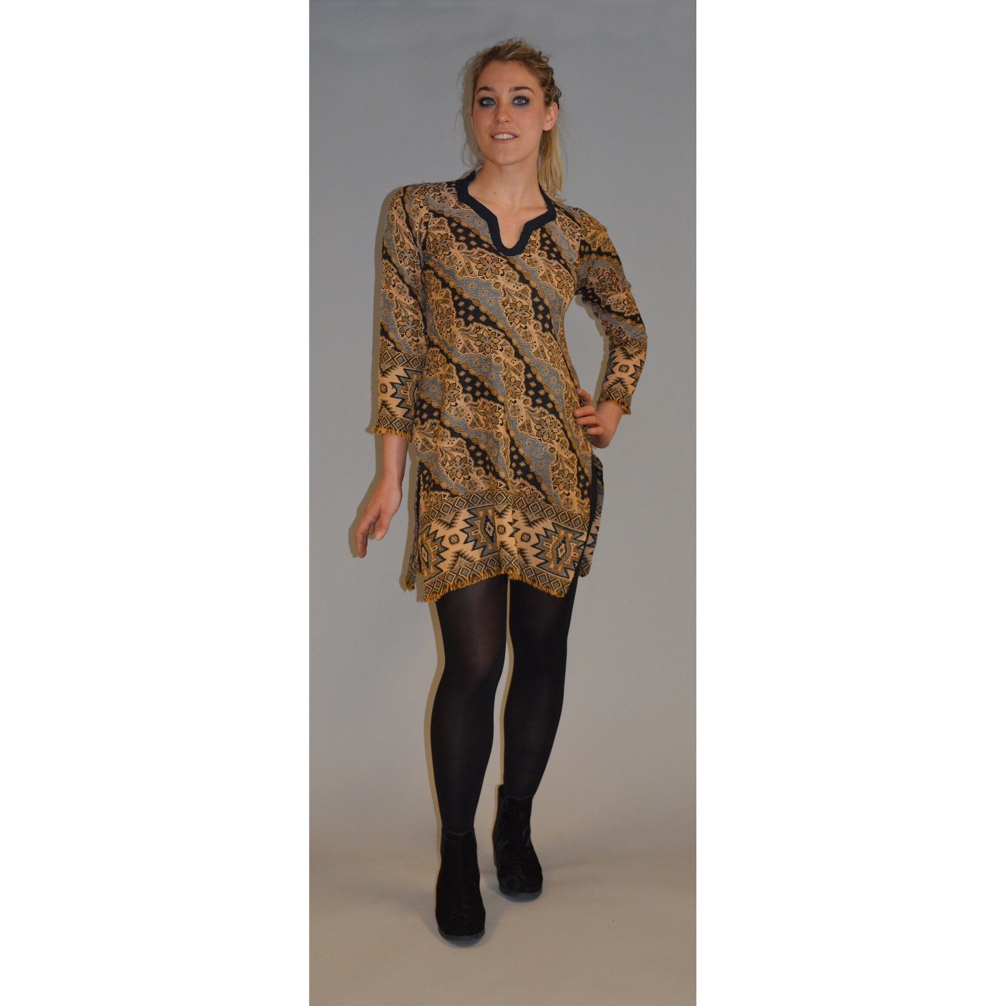 Handmade Woolen Dress - Size 34 - Vintage India NYC