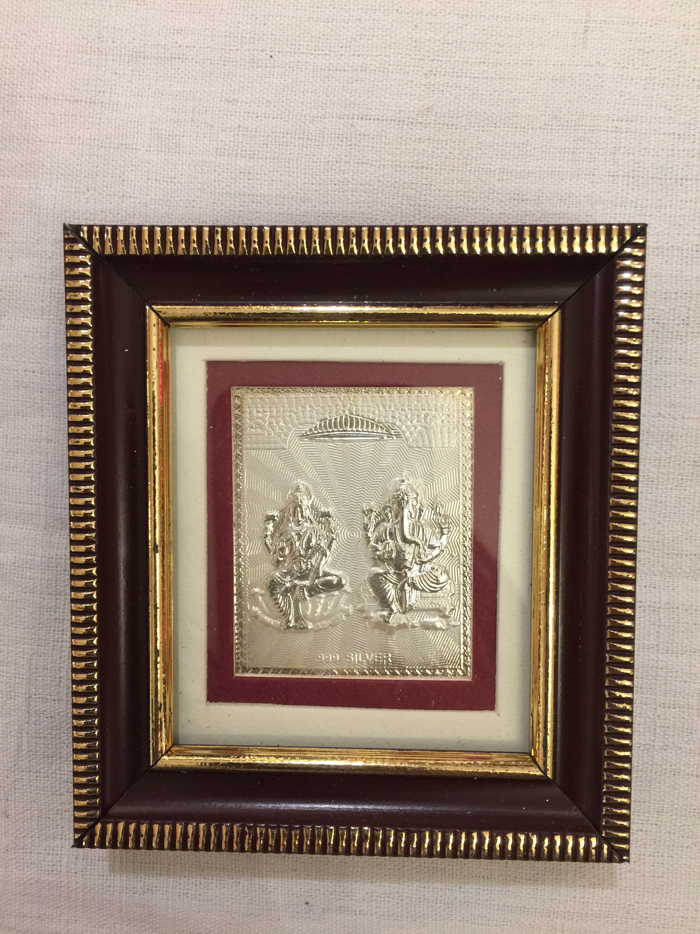 Hindu God & Goddess Religious Silver Frames AUJ Silver (.999) 51 - Vintage India NYC