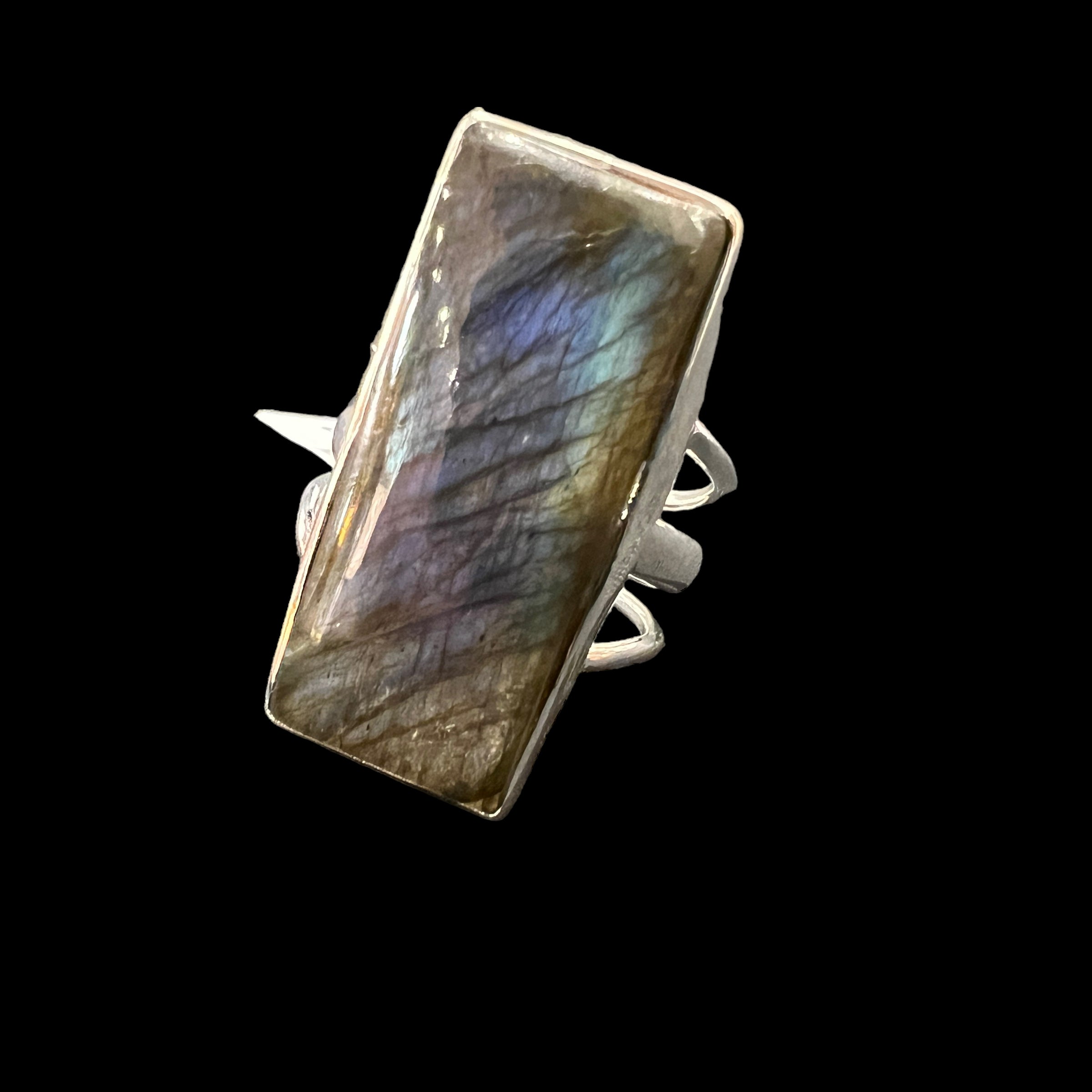 CT Medium Silver Stone Rings 3 - Vintage India NYC