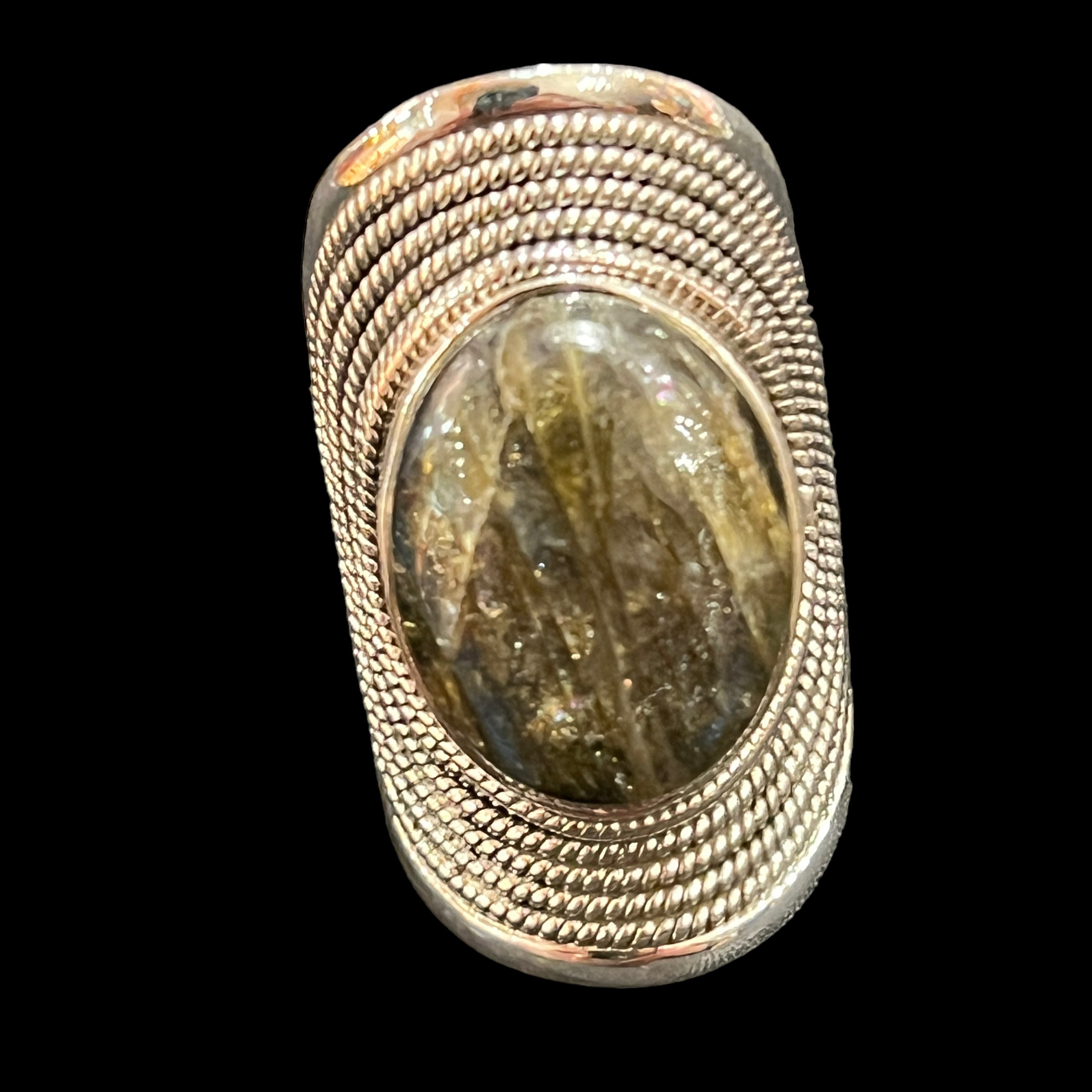 Large Silver Stone Rings - Vintage India NYC
