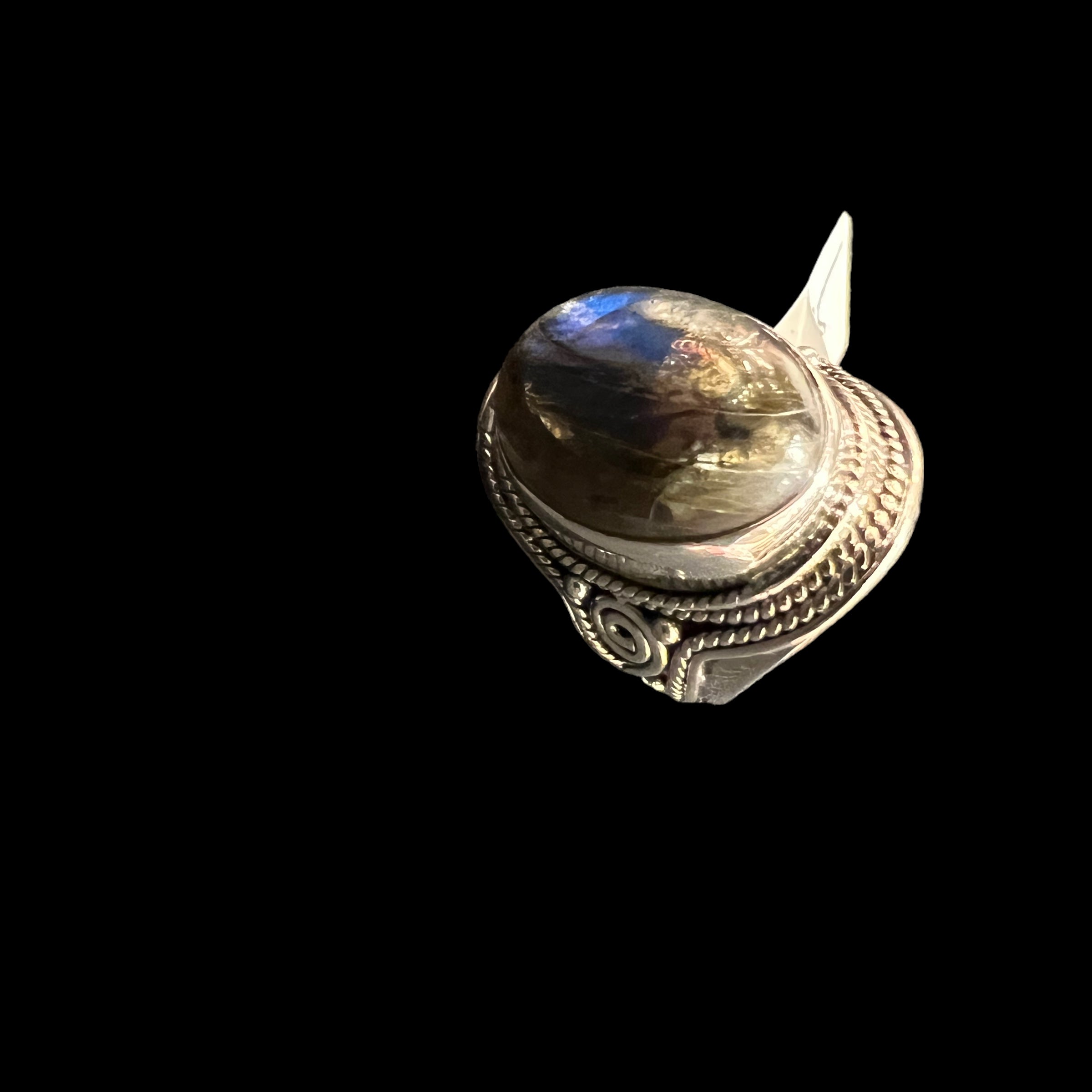 CT Medium Silver Stone Rings 2 - Vintage India NYC