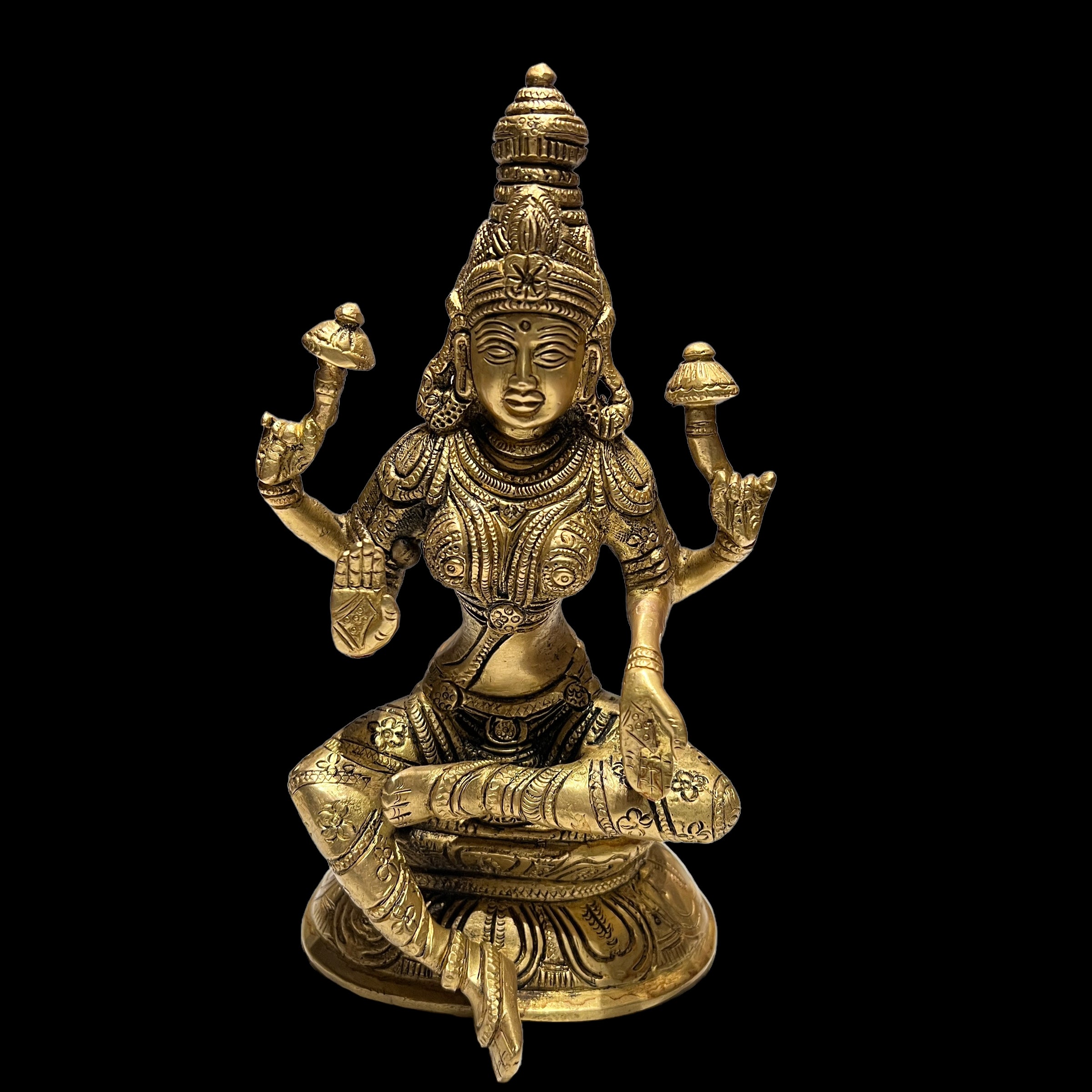 GM Brass Lakshmi 1586-8.5 in - Vintage India NYC