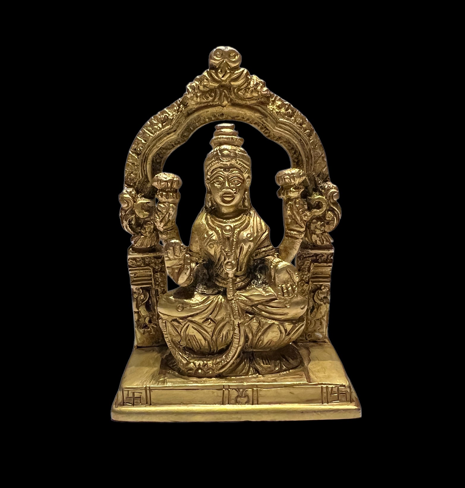 GM Brass Lakshmi 350- 4 in - Vintage India NYC