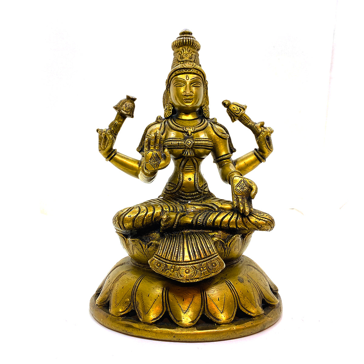 GM Brass Lakshmi 8.5 in - Vintage India NYC