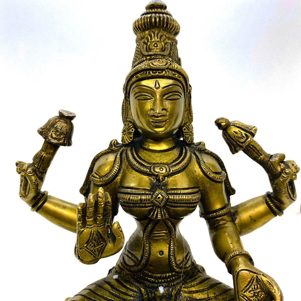 GM Brass Lakshmi 8.5 in - Vintage India NYC
