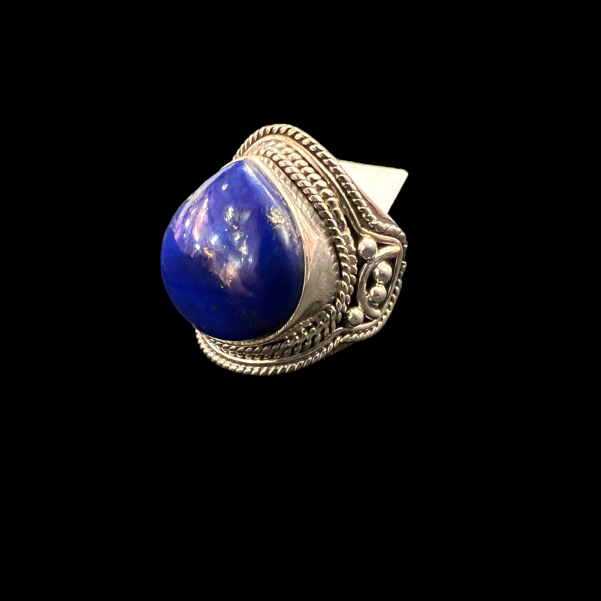 CT Medium Silver Stone Rings 3 - Vintage India NYC