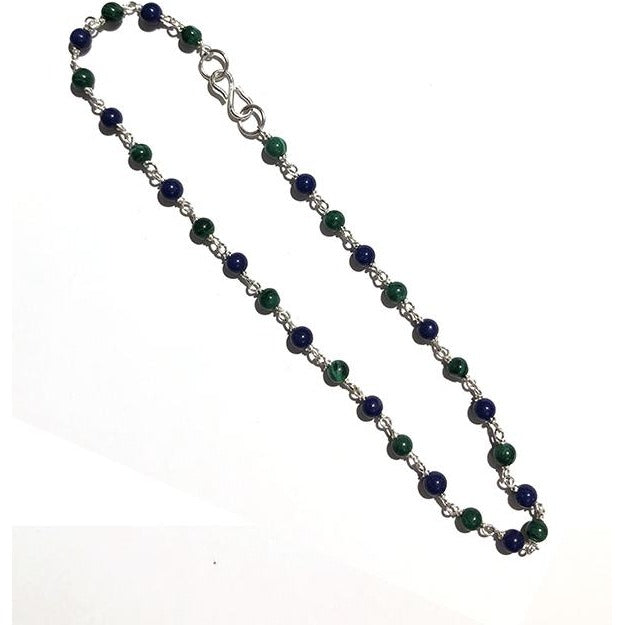 VD Lapis Silver Ankle Bracelet - Vintage India NYC