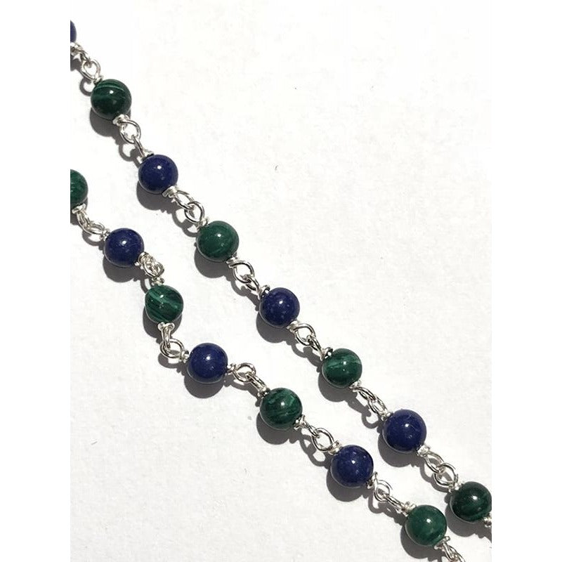 VD Lapis Silver Ankle Bracelet - Vintage India NYC