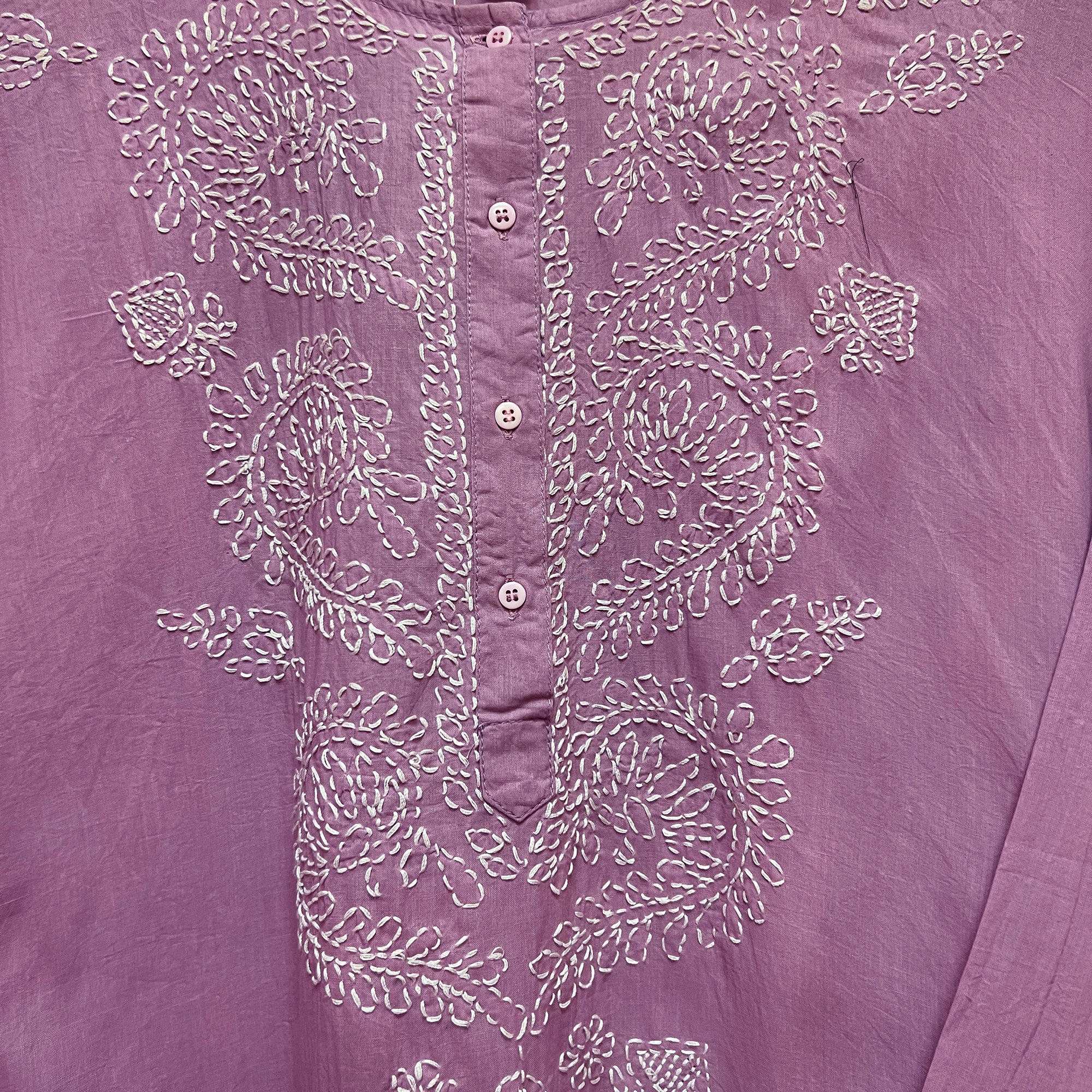 Cotton Chikan Kurtas 501-5 Colors - Vintage India NYC