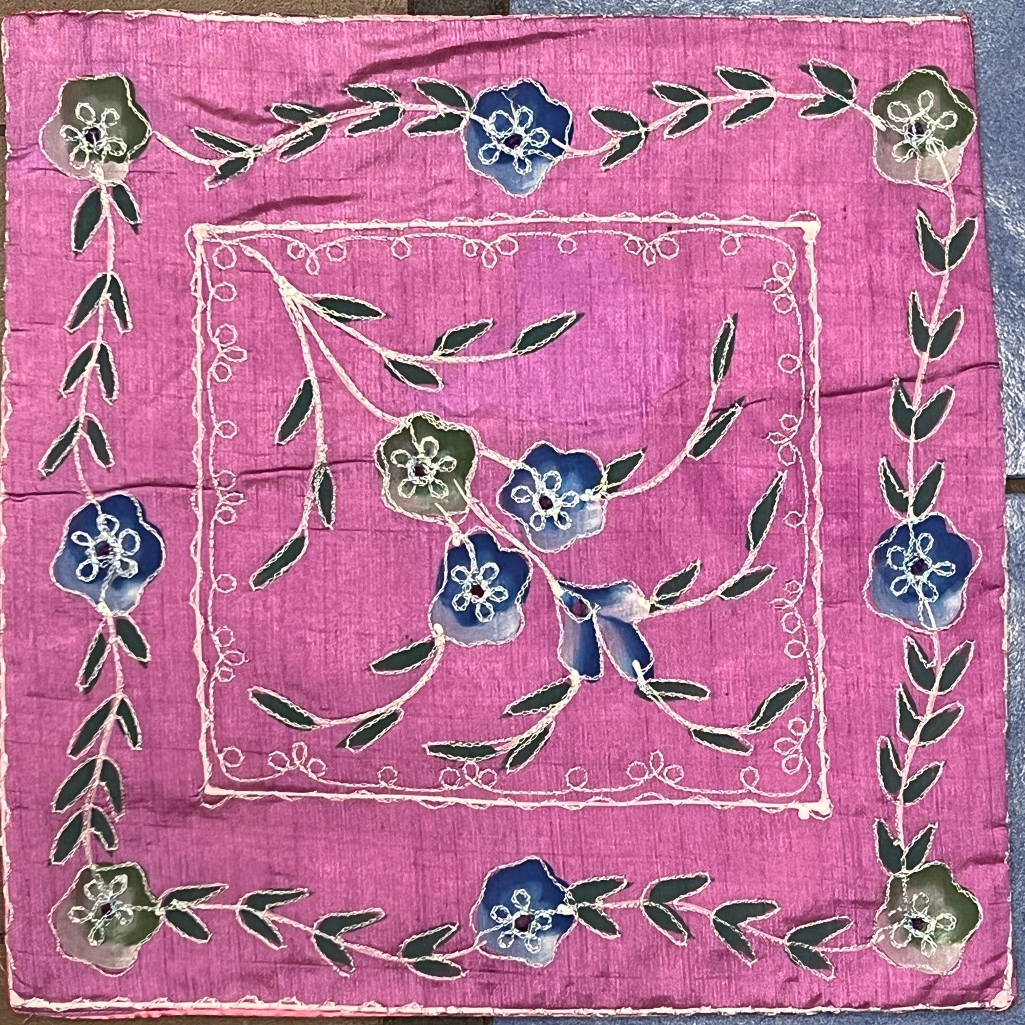 Floral embroidered pillow cover - 4 styles - Vintage India NYC