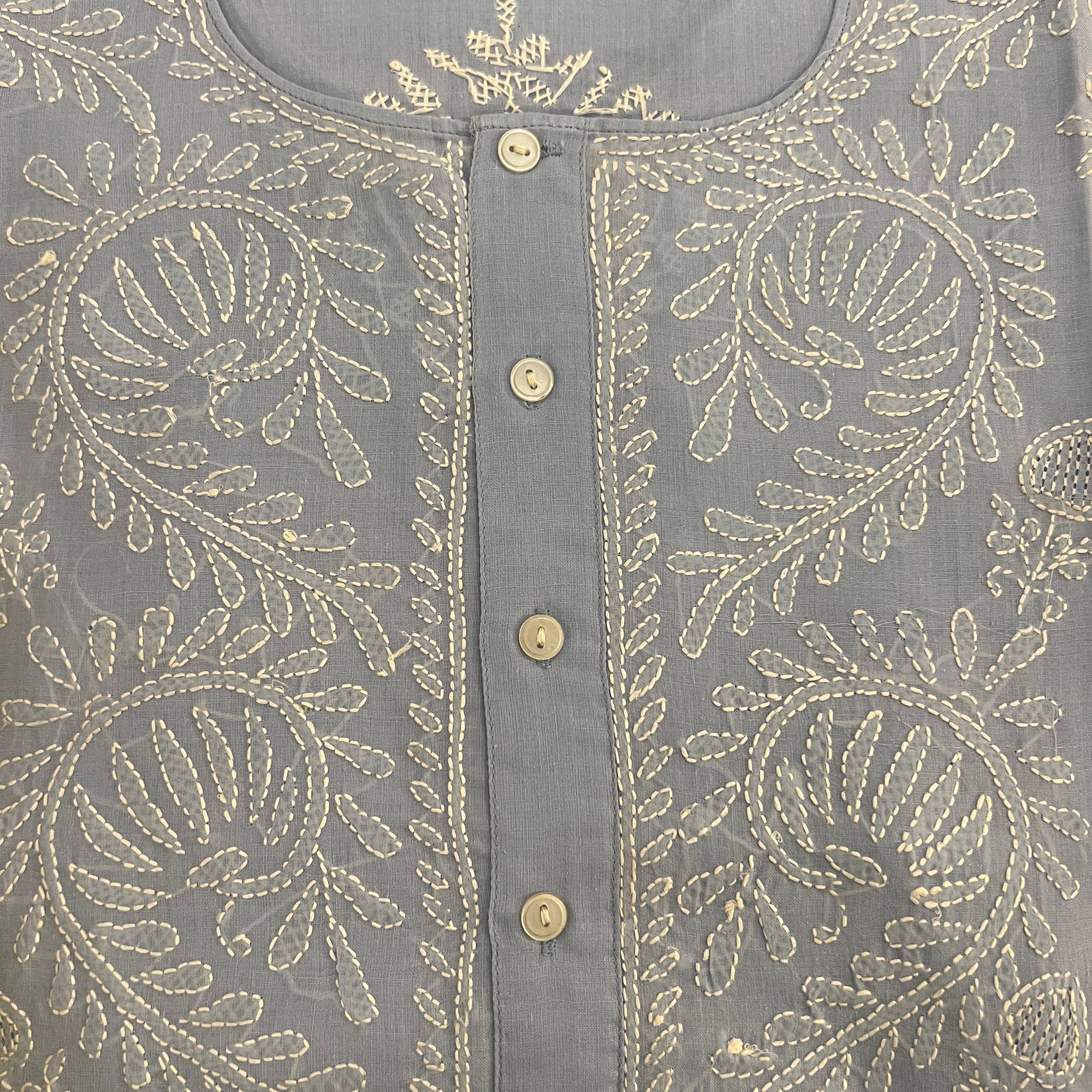 Cotton Chikan Kurtas 501-5 Colors - Vintage India NYC