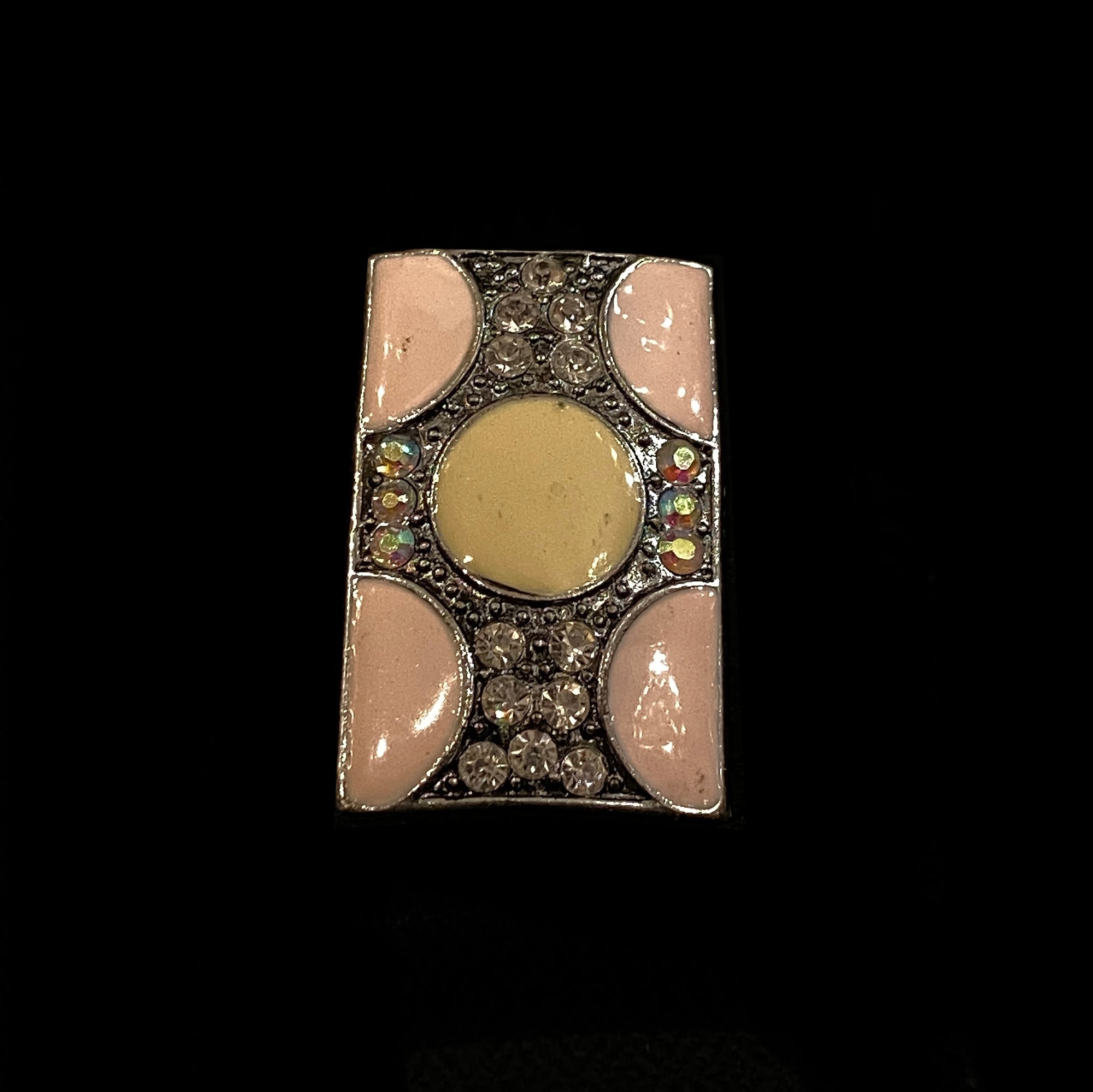 Pink Rectangle Cocktail Ring - Vintage India NYC