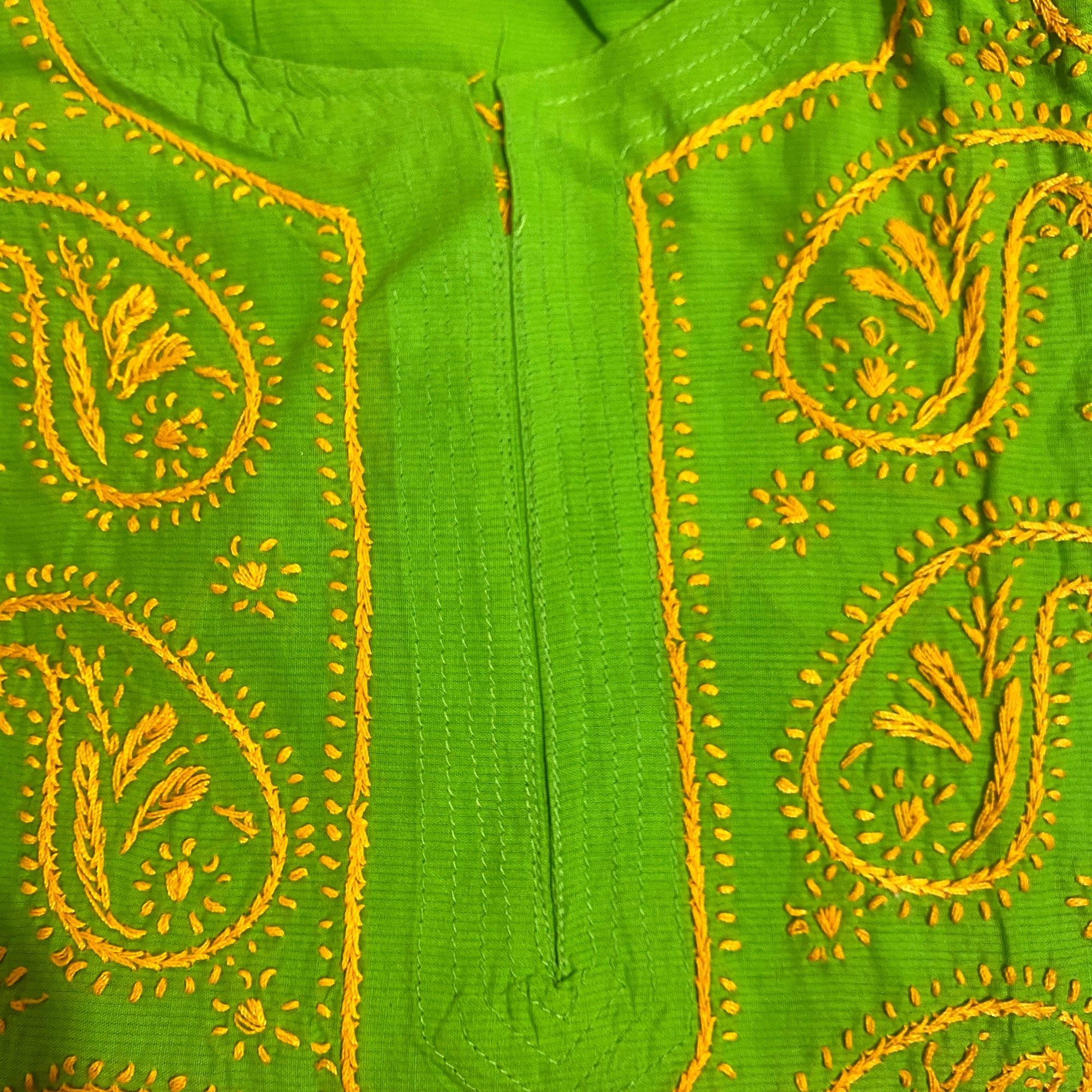 AR Long Embroidered Cotton Tunic- XL - Vintage India NYC