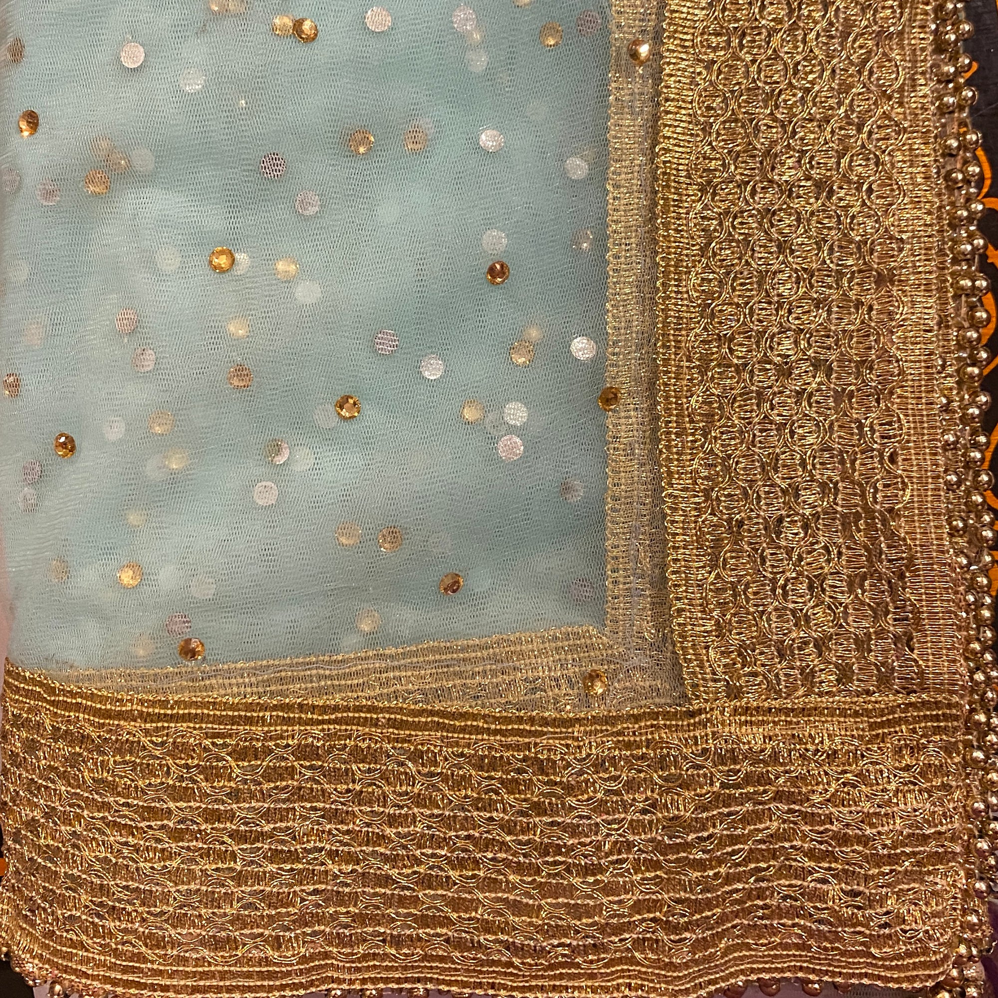 DT Stonework Dupatta - Vintage India NYC