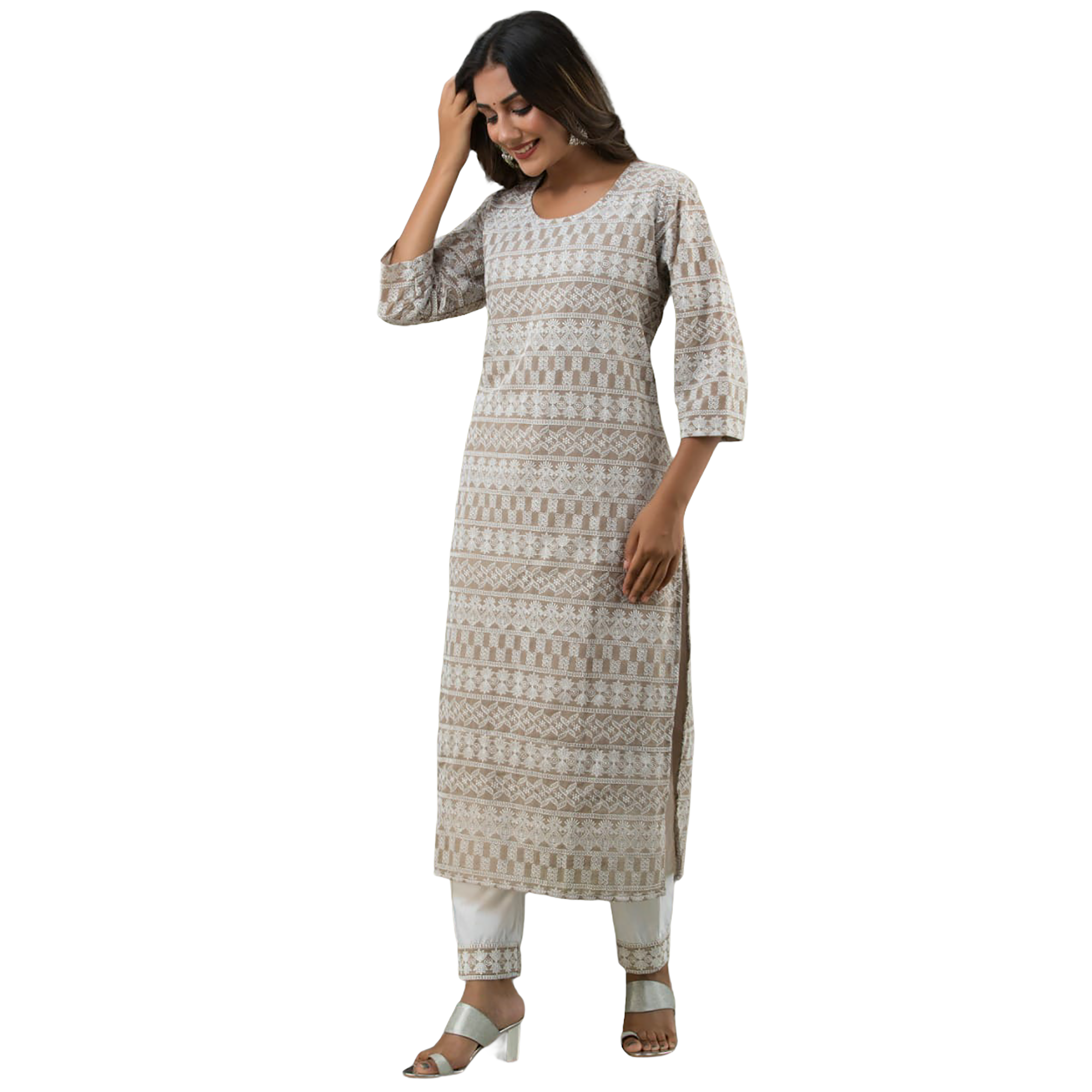 Lucknowi Kurta Set-2 Colors - Vintage India NYC