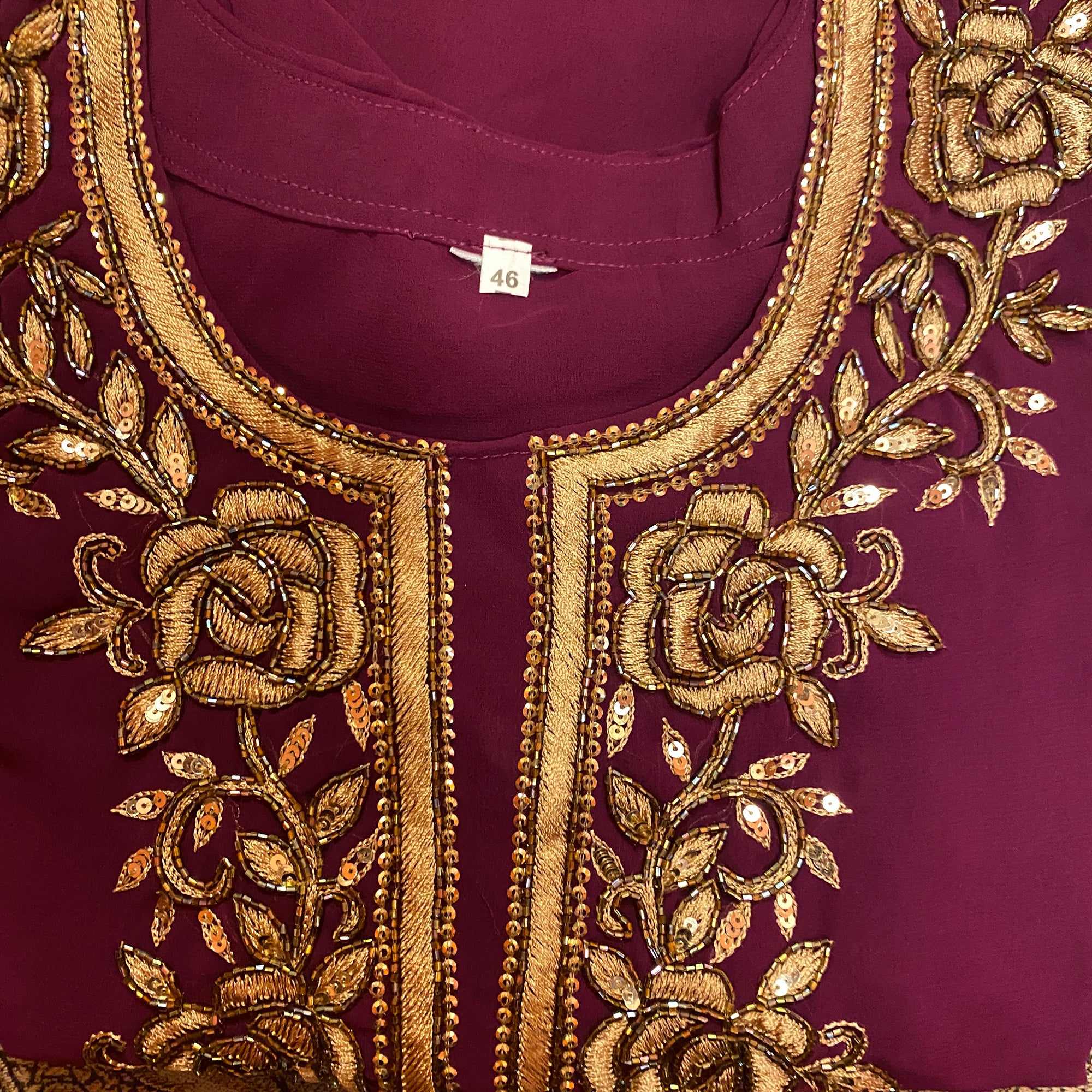 DT Georgette Kurti Size 46 - Vintage India NYC