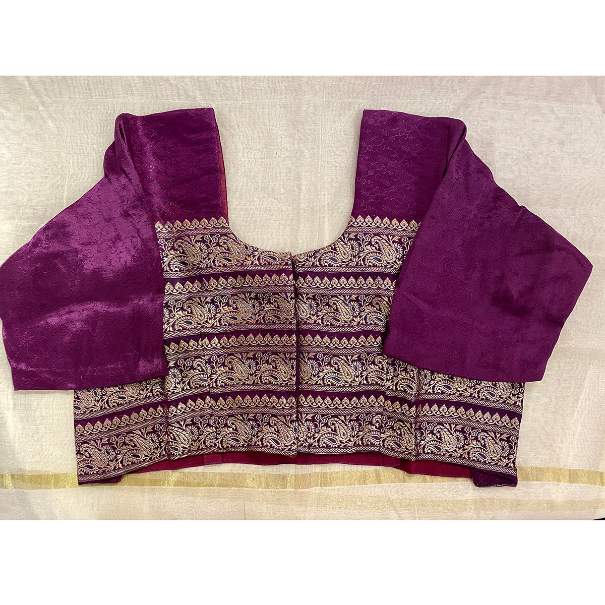 Brocade Saree Blouses- Purples - Vintage India NYC