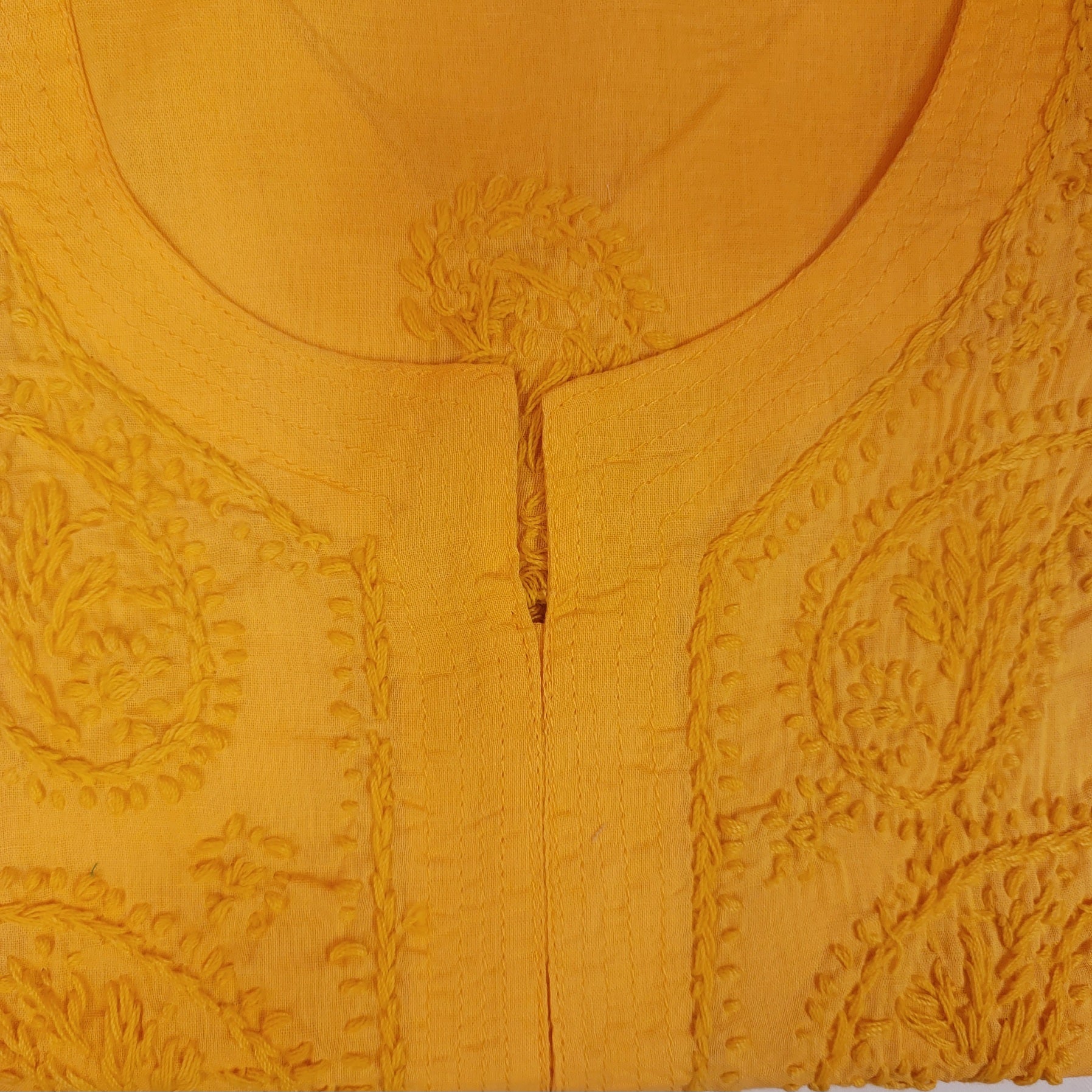 AR Short Embroidered Cotton Tunic Kurti-XS - Vintage India NYC