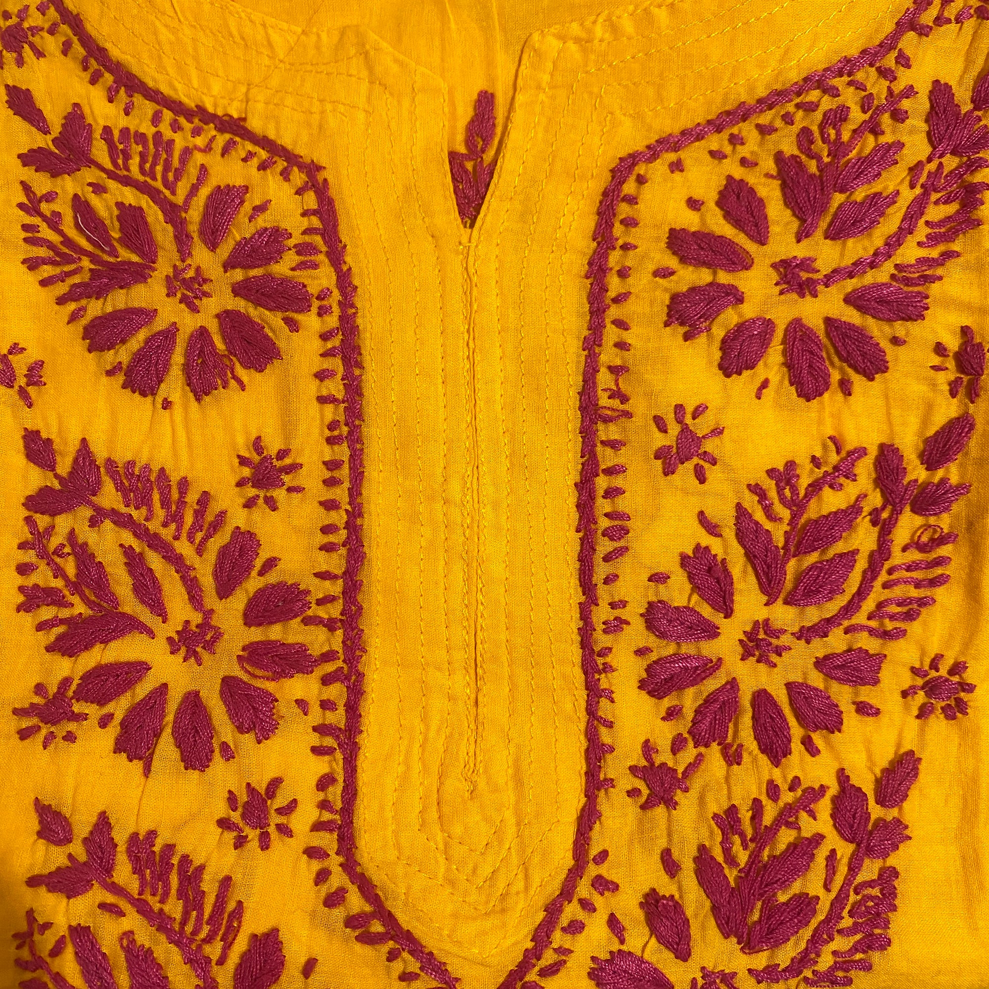 AR Long Embroidered Cotton Tunic- XL - Vintage India NYC