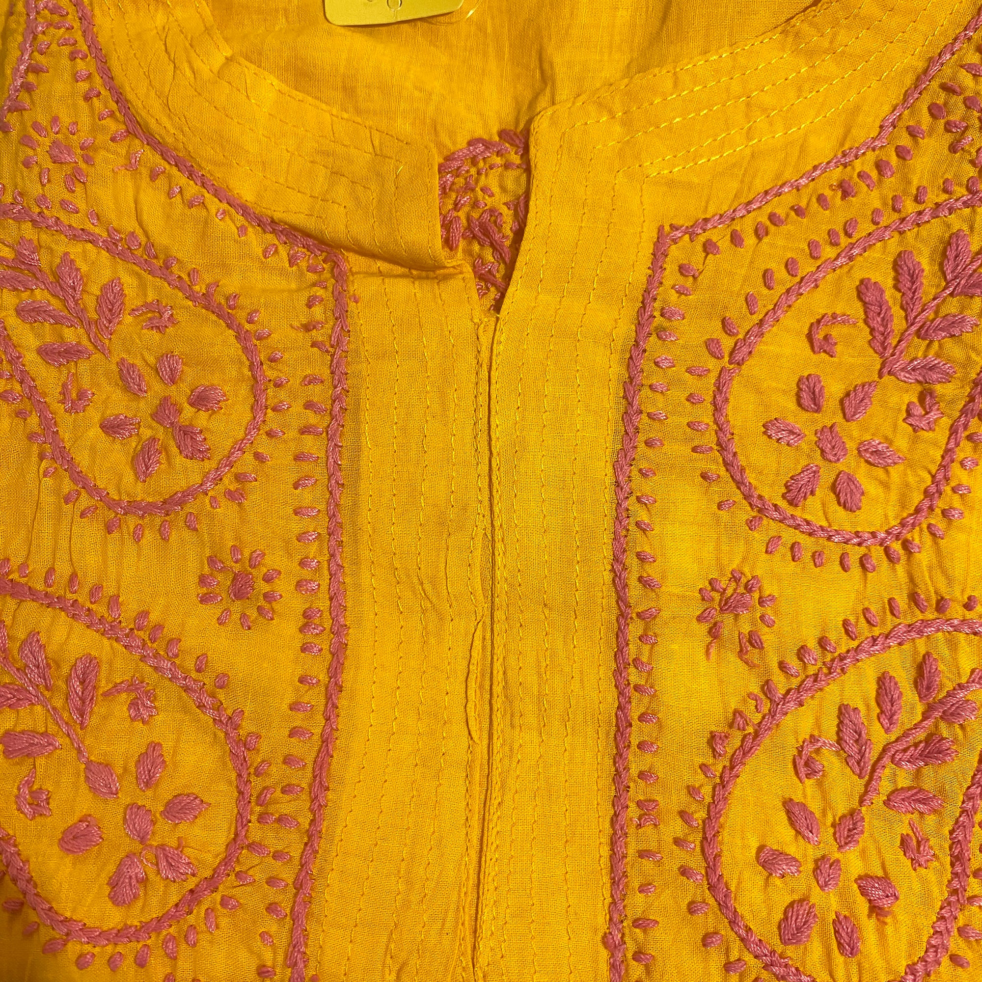 AR Long Embroidered Cotton Tunic- XL - Vintage India NYC