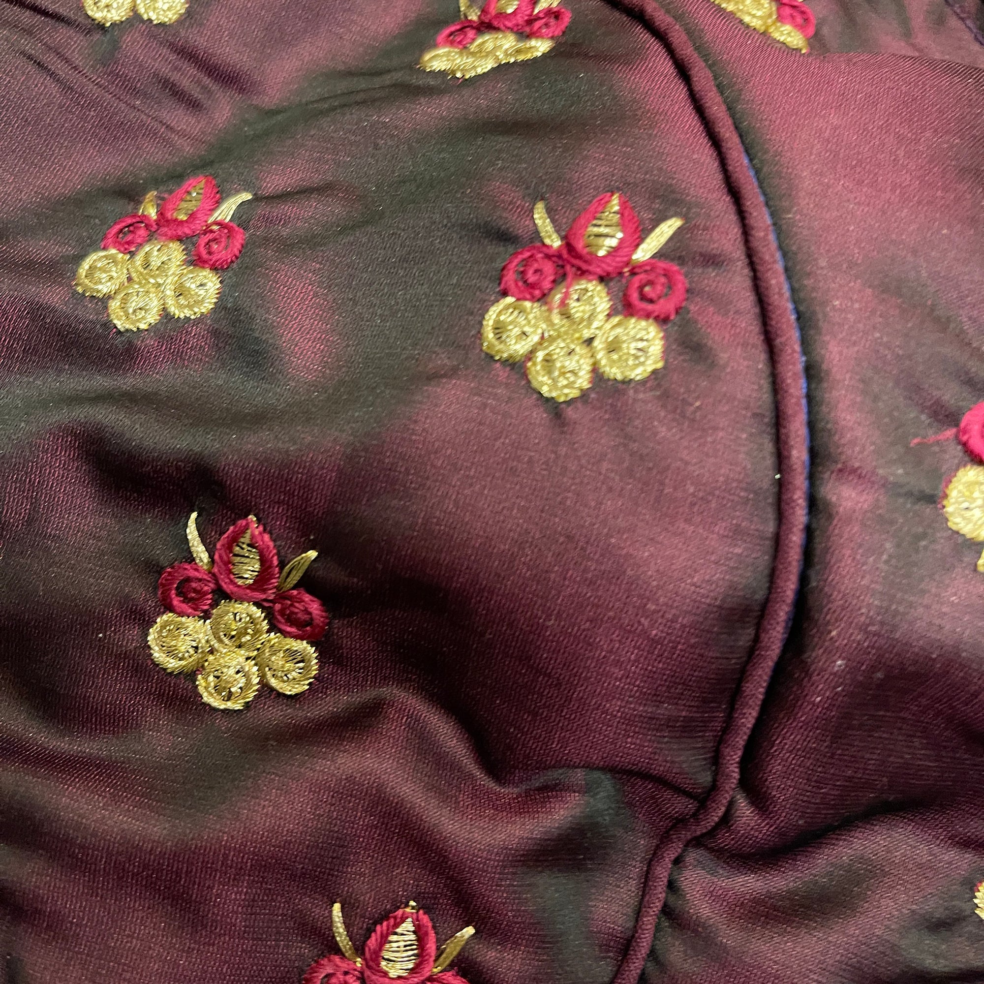 Embroidered Maroon Blouse - Vintage India NYC