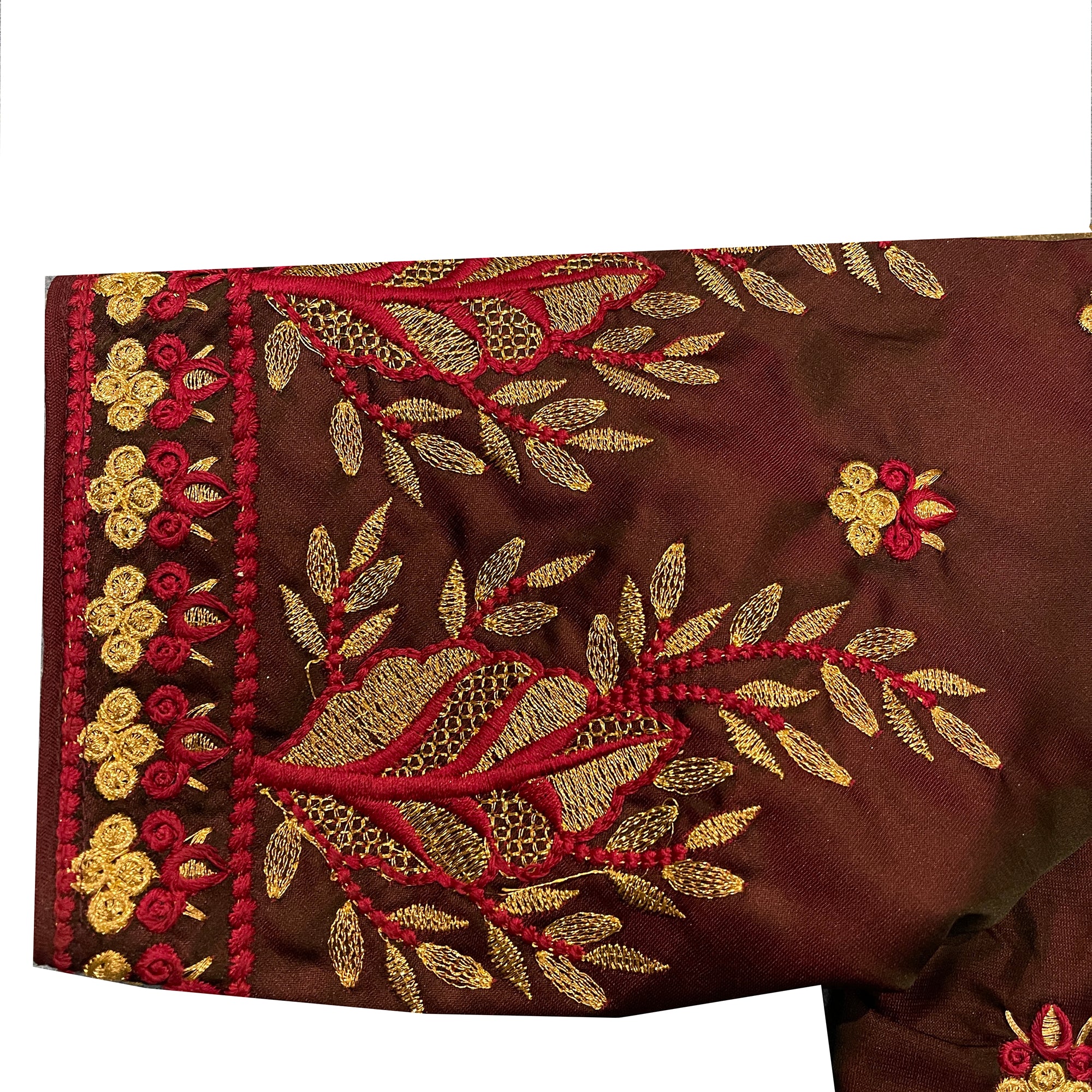 Embroidered Maroon Blouse - Vintage India NYC