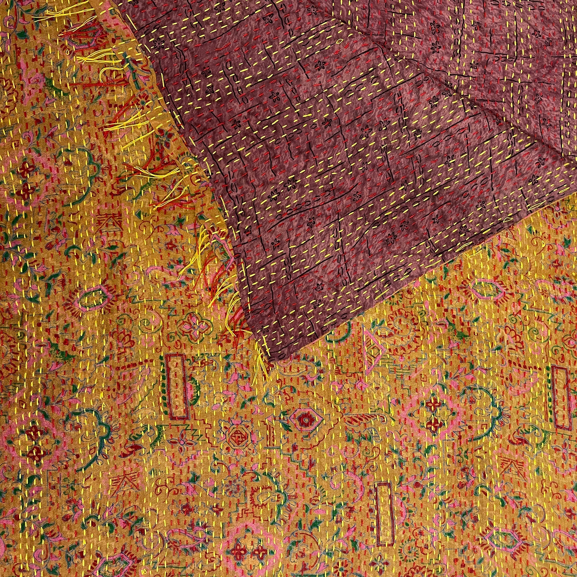 Silk Kantha Stoles - Vintage India NYC