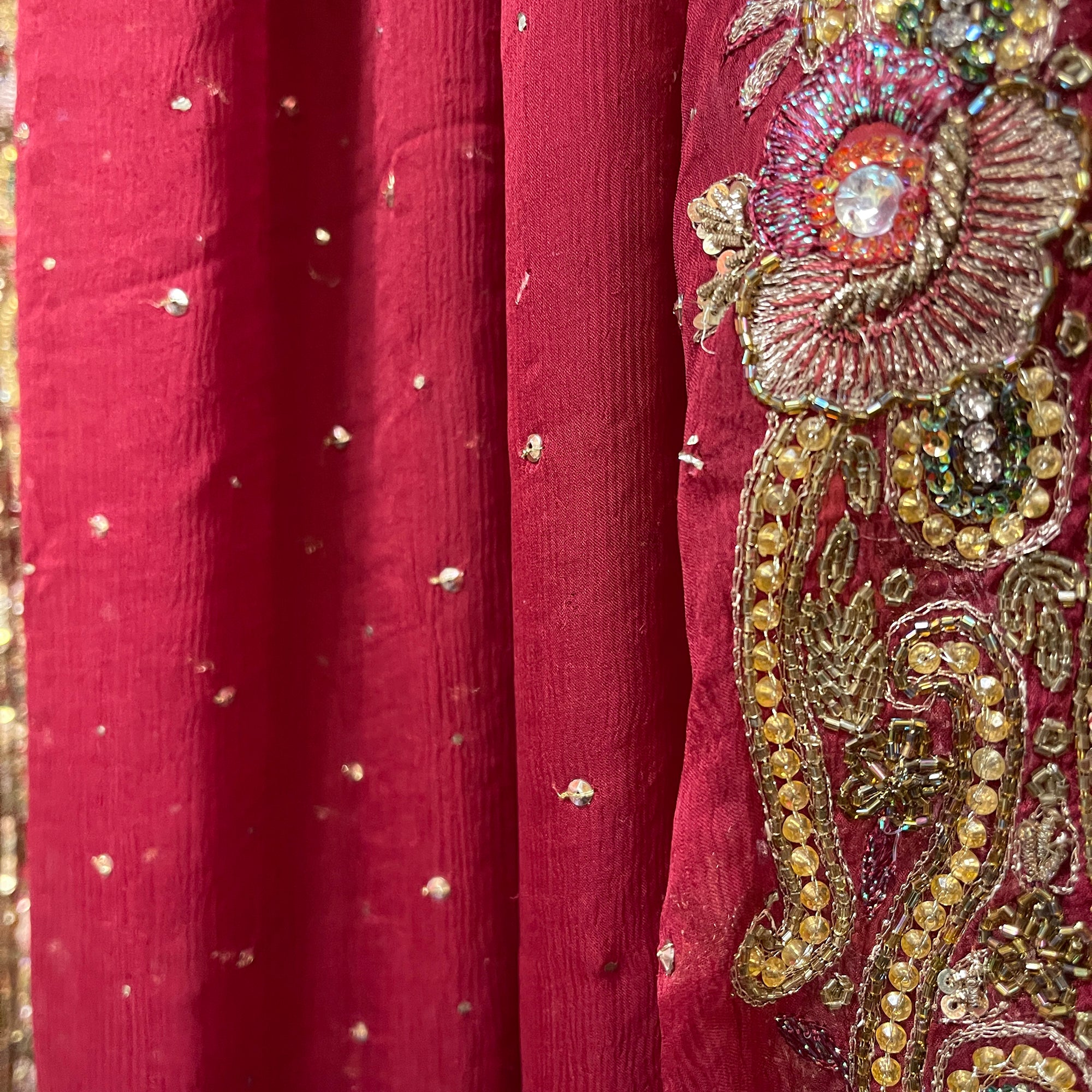 Vintage Heavy Work Dupatta Scarf 8675 - Vintage India NYC