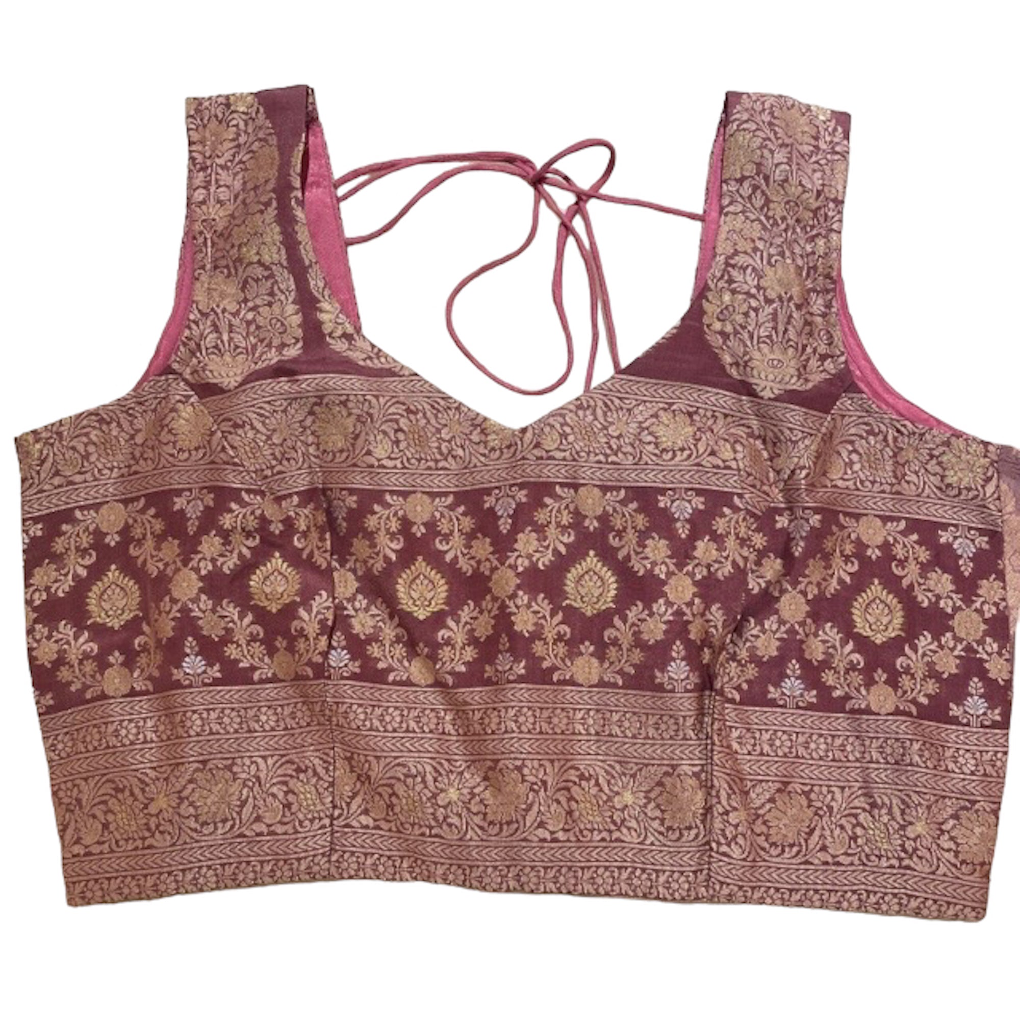 Brocade Saree Blouses-Size 36 - Vintage India NYC