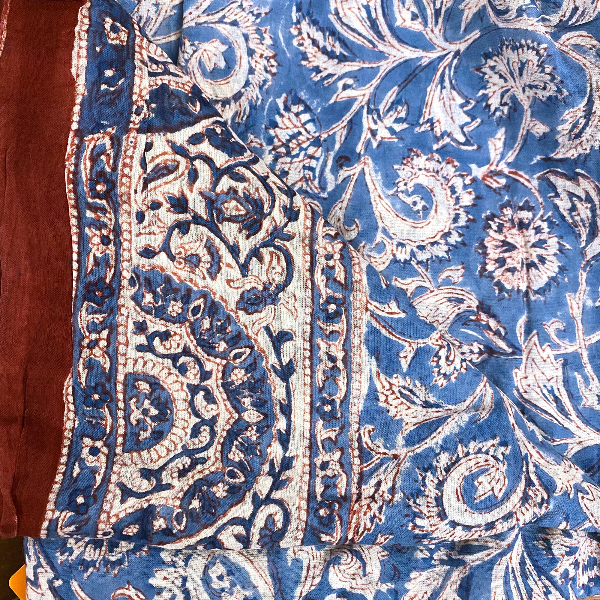 BlockPrint Sarong/Scarves-Reds & Oranges - Vintage India NYC