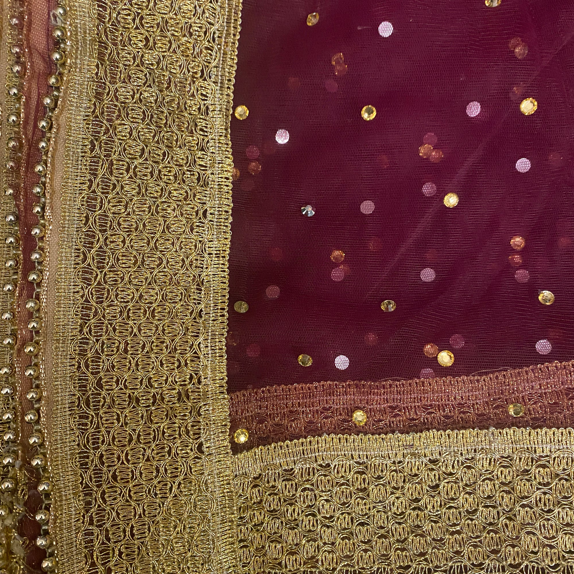 DT Stonework Dupatta - Vintage India NYC
