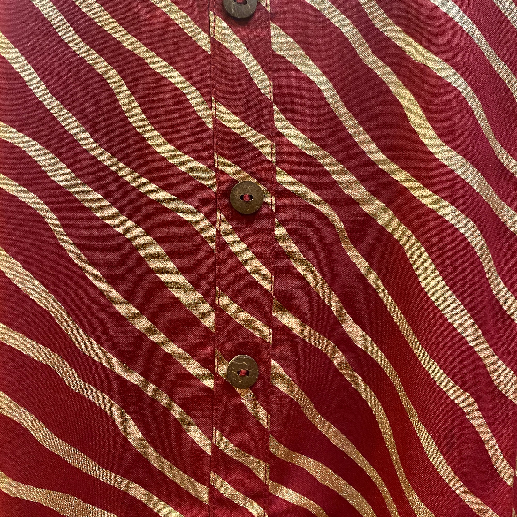 Maroon with Gold Stripe Kurta - Vintage India NYC