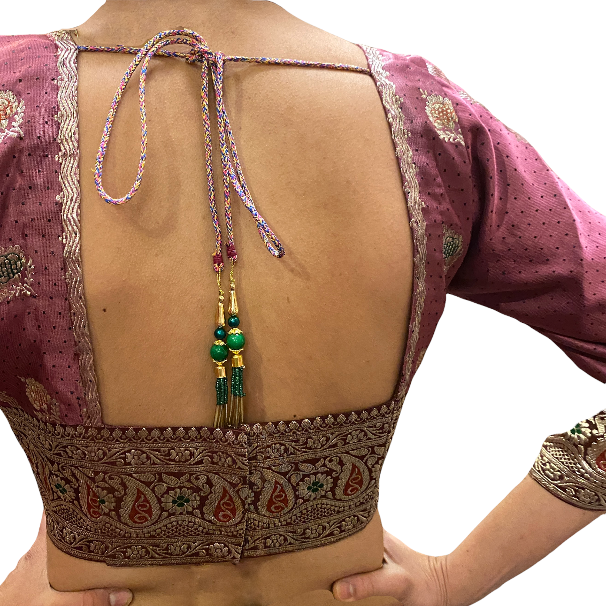 Mauve Banarasi Choli Blouse - Vintage India NYC