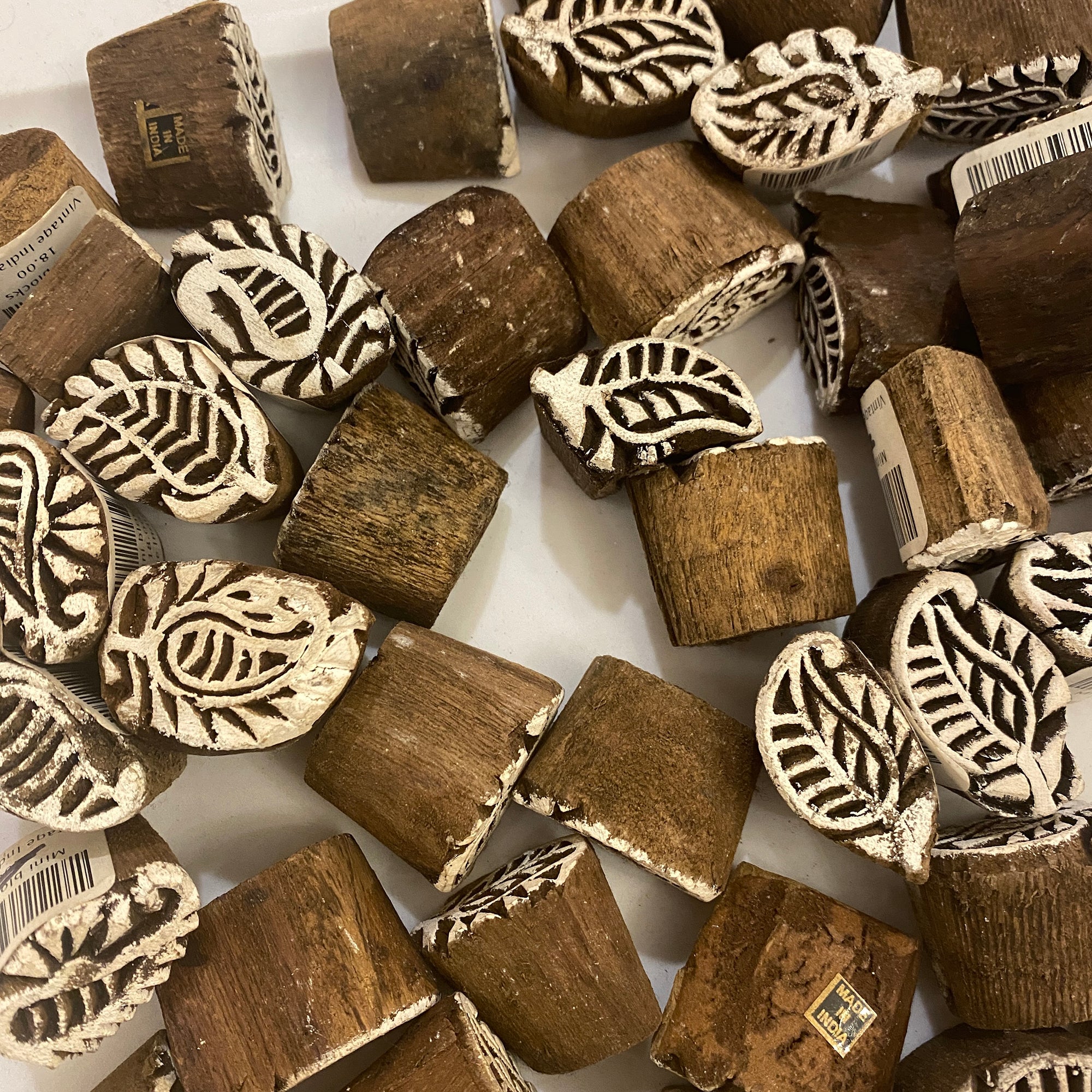 Wood Block Printing Mini Blocks - Vintage India NYC