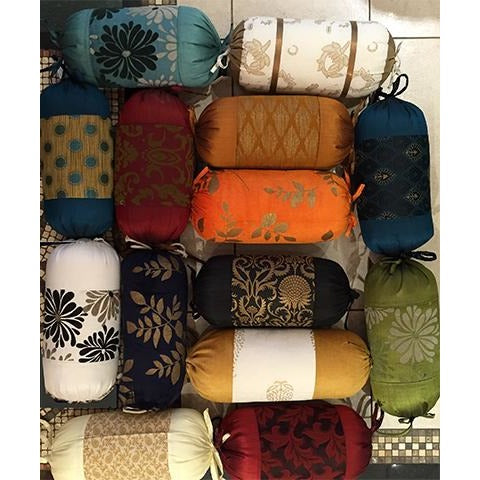 BlockPrint Small Bolster Pillows - Vintage India NYC