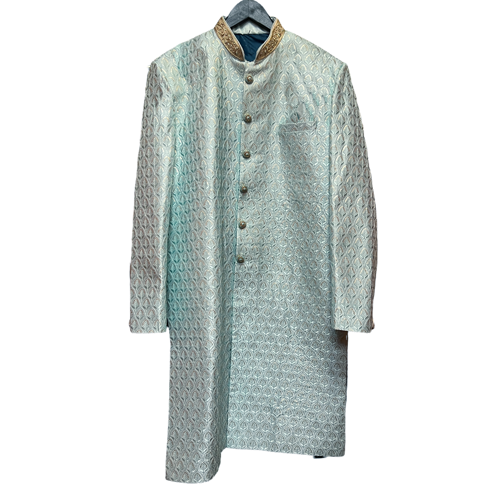 YD Mint Blue Sherwani - Vintage India NYC