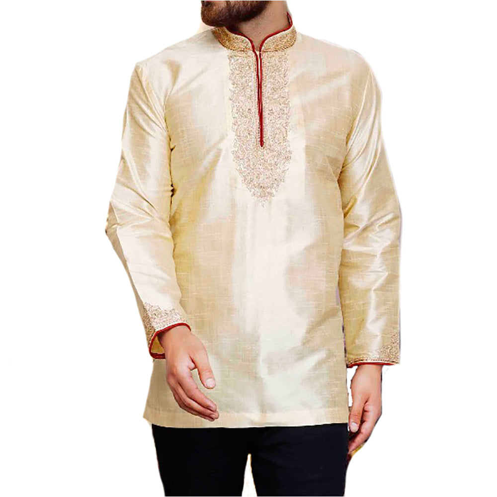 MJ Cream Short Kurta - Vintage India NYC
