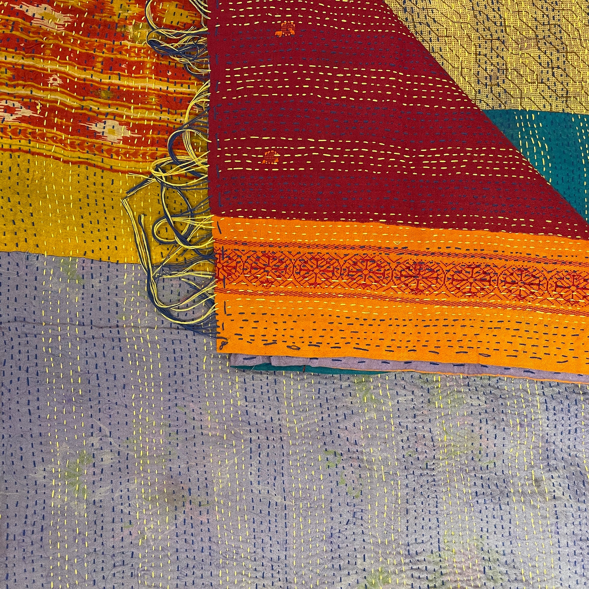 Silk Kantha Stoles - Vintage India NYC