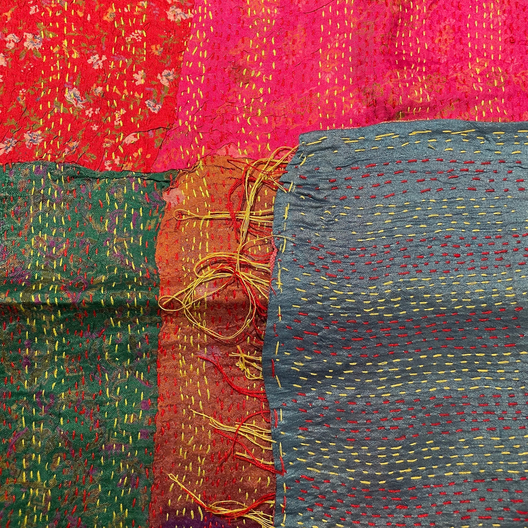 Fine Silk Kantha Scarves-Various - Vintage India NYC