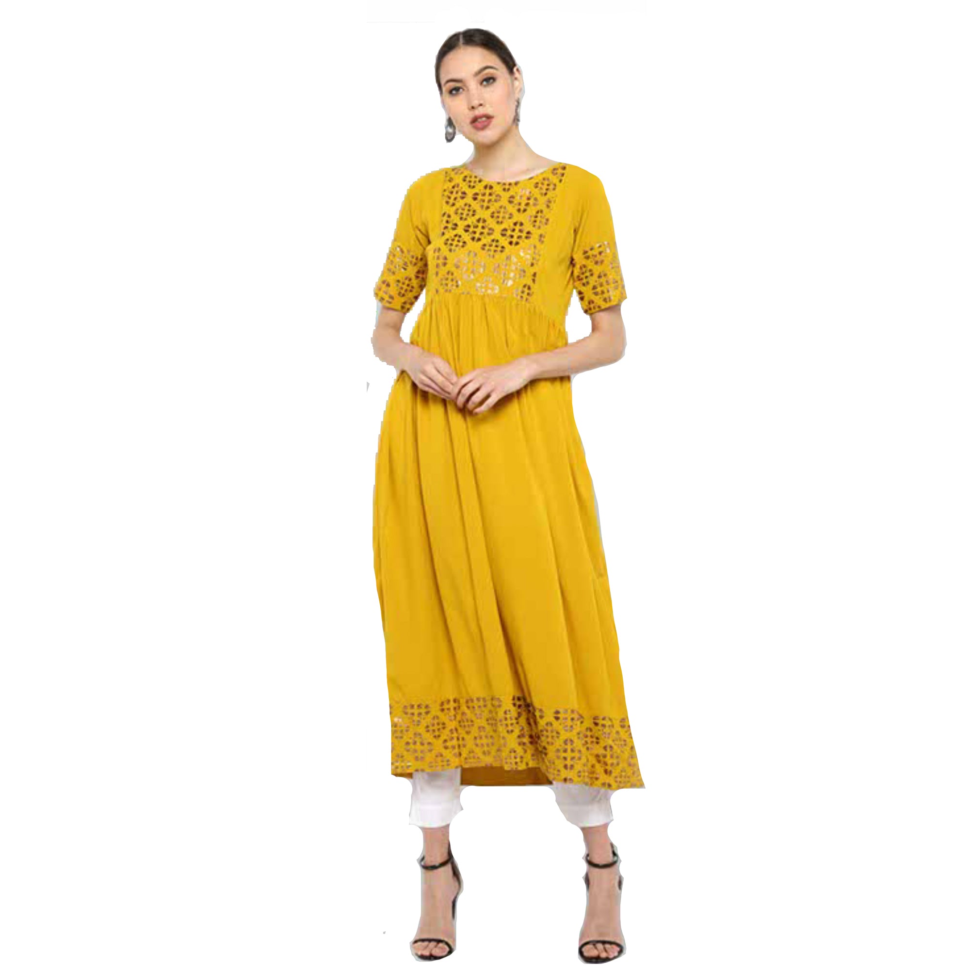 JK Mustard Kurta Dress - Vintage India NYC