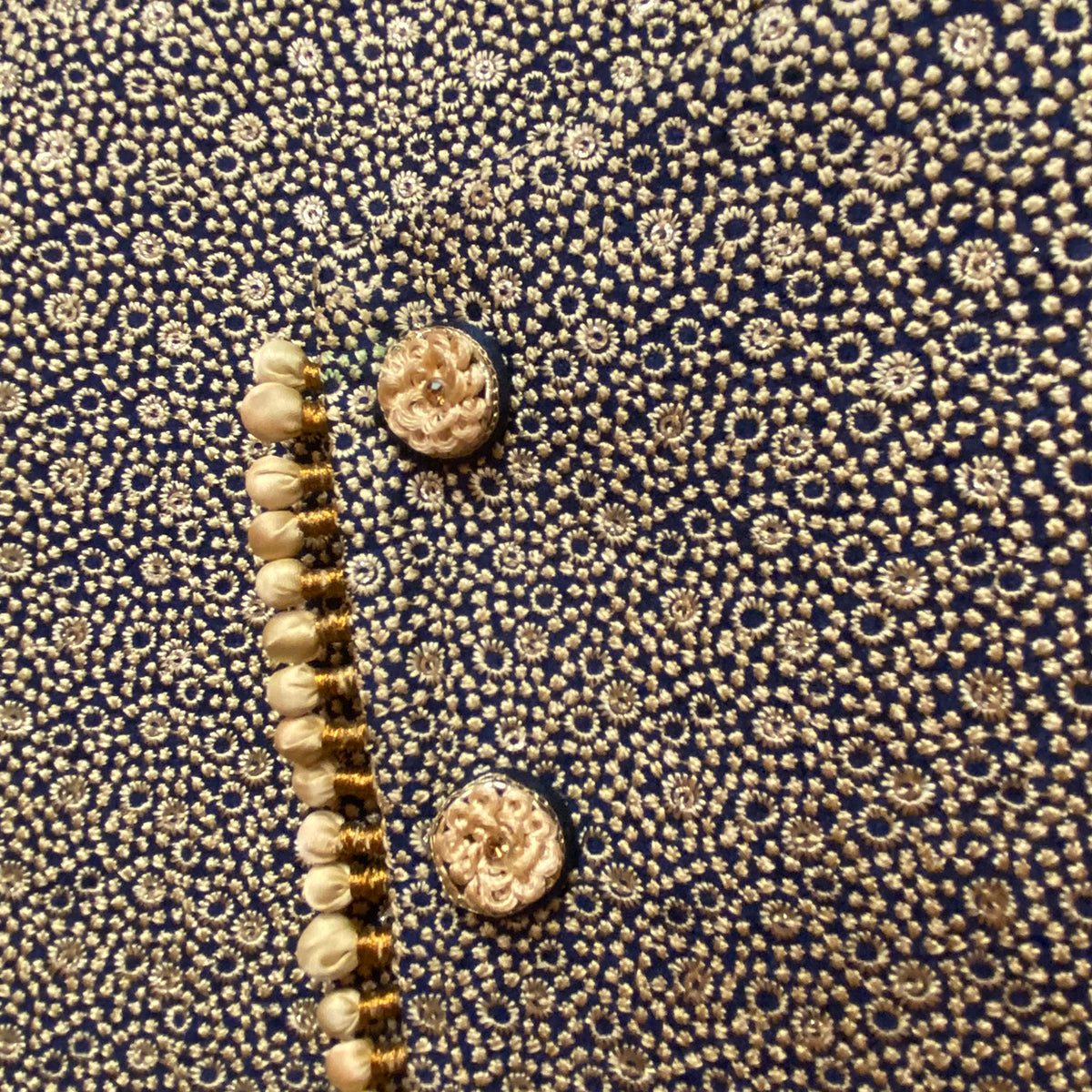 YD Navy & Gold Sherwani - Vintage India NYC