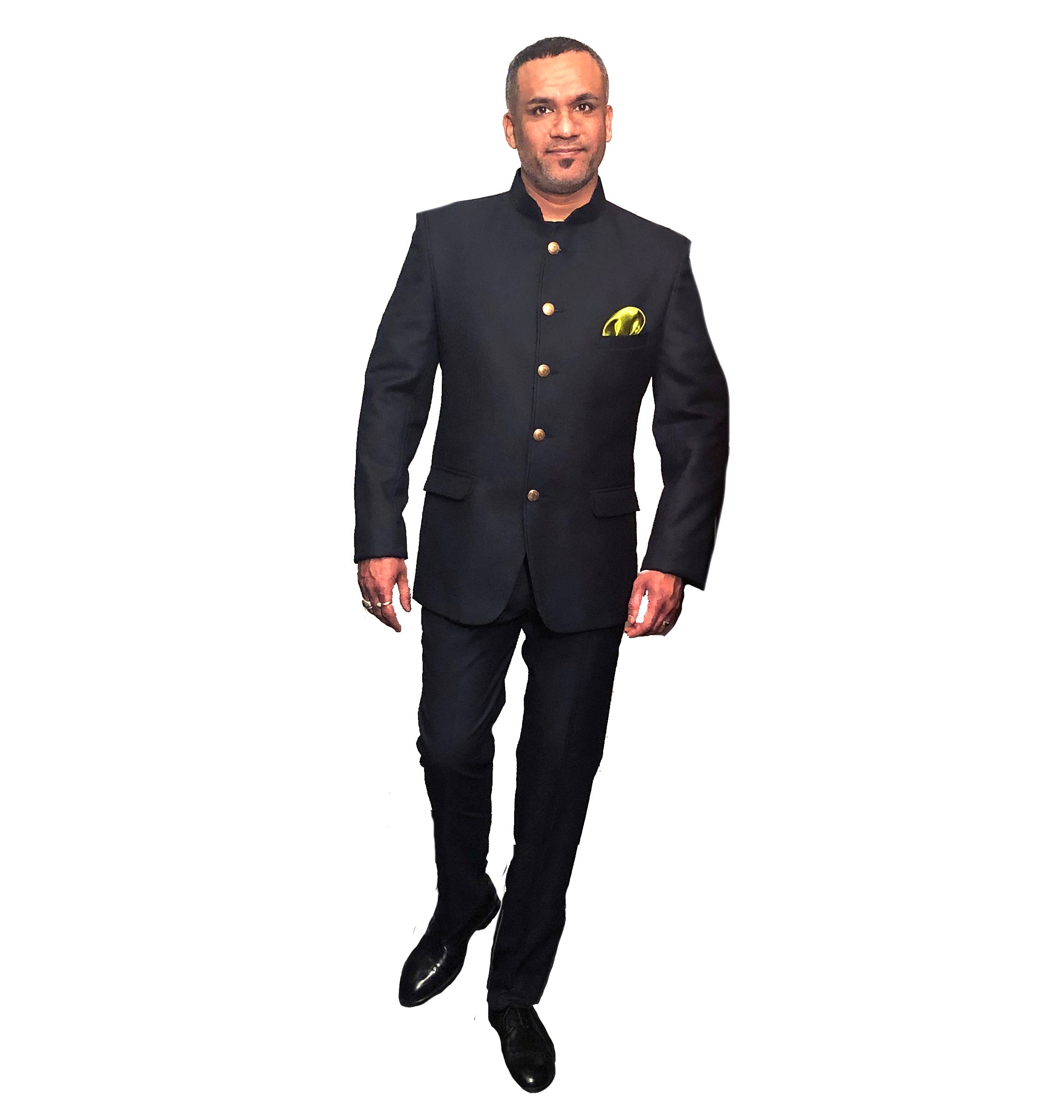 DK Dark Navy Bandhgala Nehru Jacket - Vintage India NYC