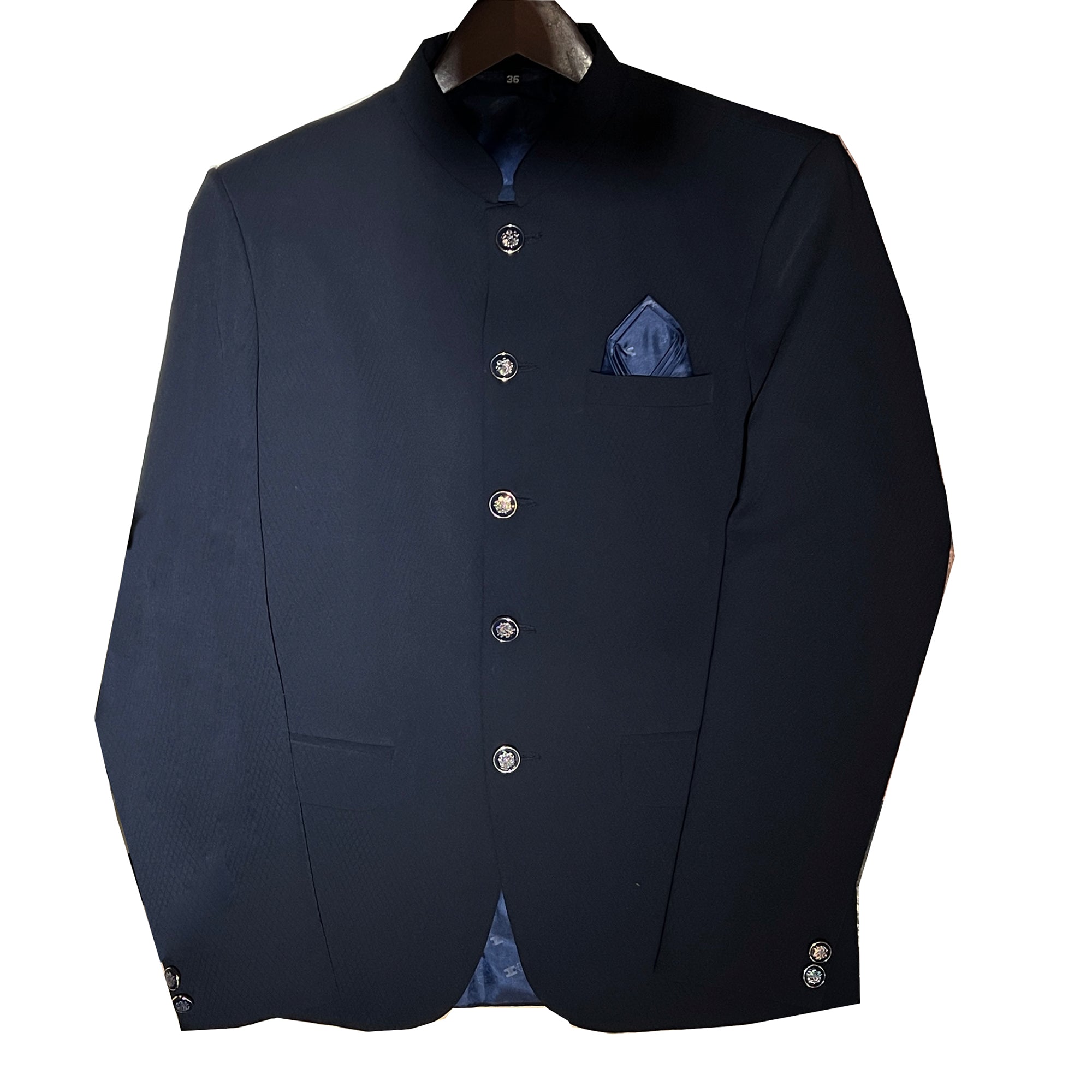 YD Black or Navy Diamond Jodhpuri Jacket - Vintage India NYC