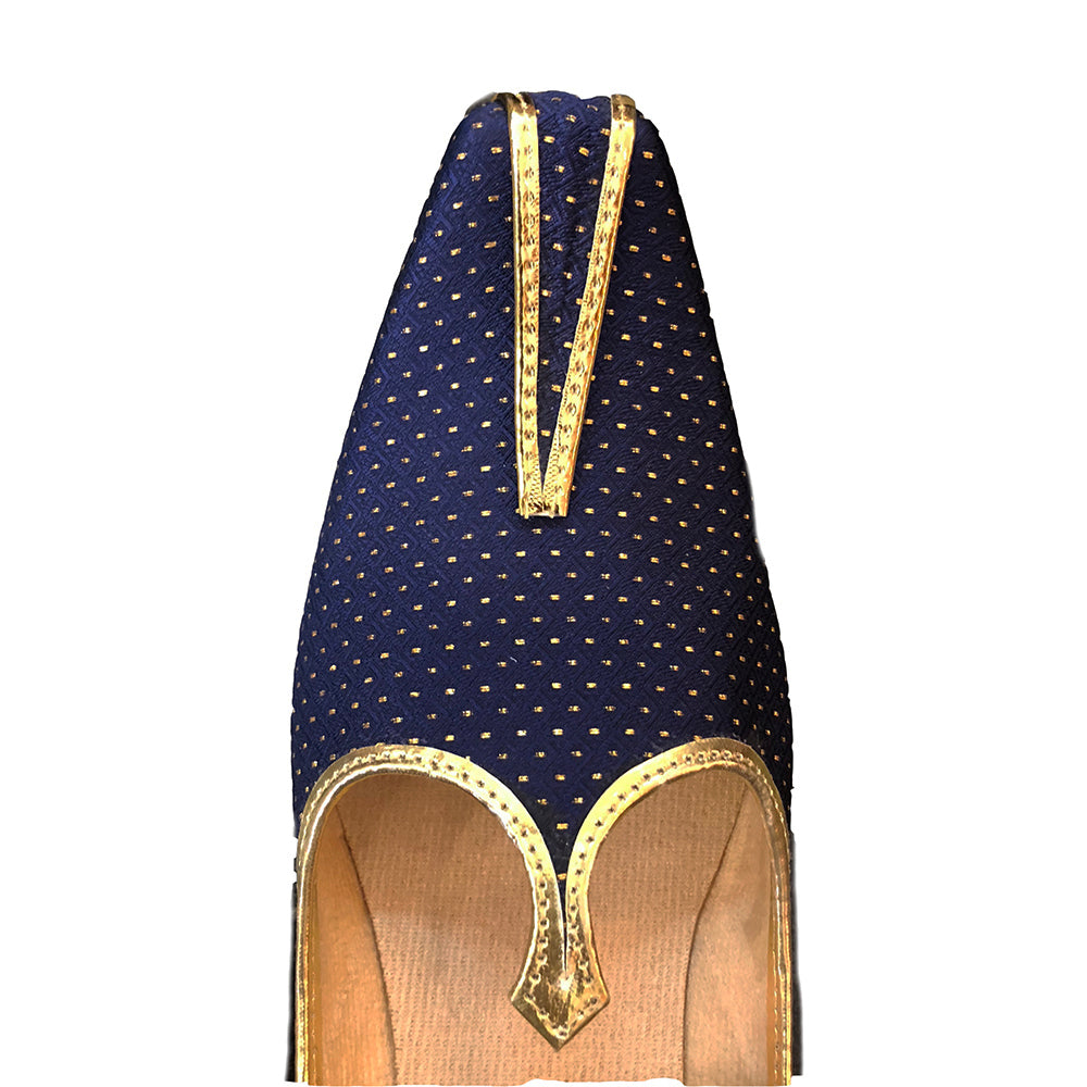 RO Gold & Navy Mojaris - Vintage India NYC